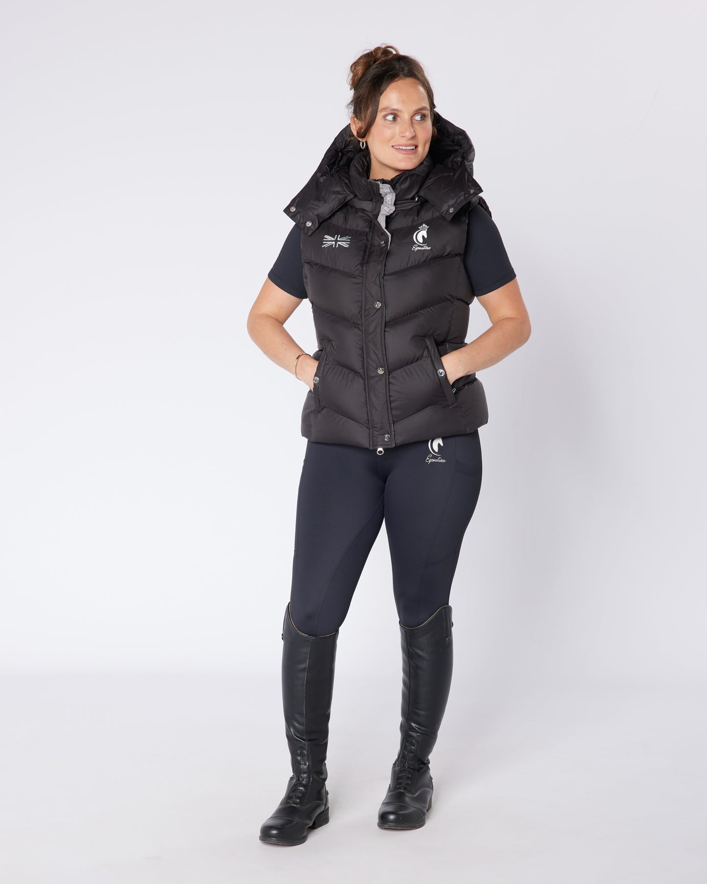 Exclusive Black Puffer Gilet - Detachable Hood