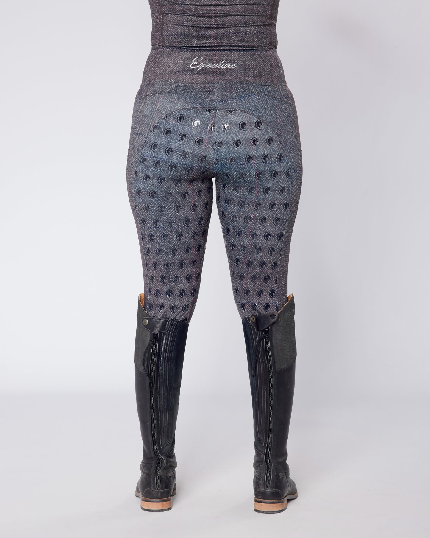 ORIGINALS Steel Grey Herringbone Tweed Riding Leggings - Full Grip