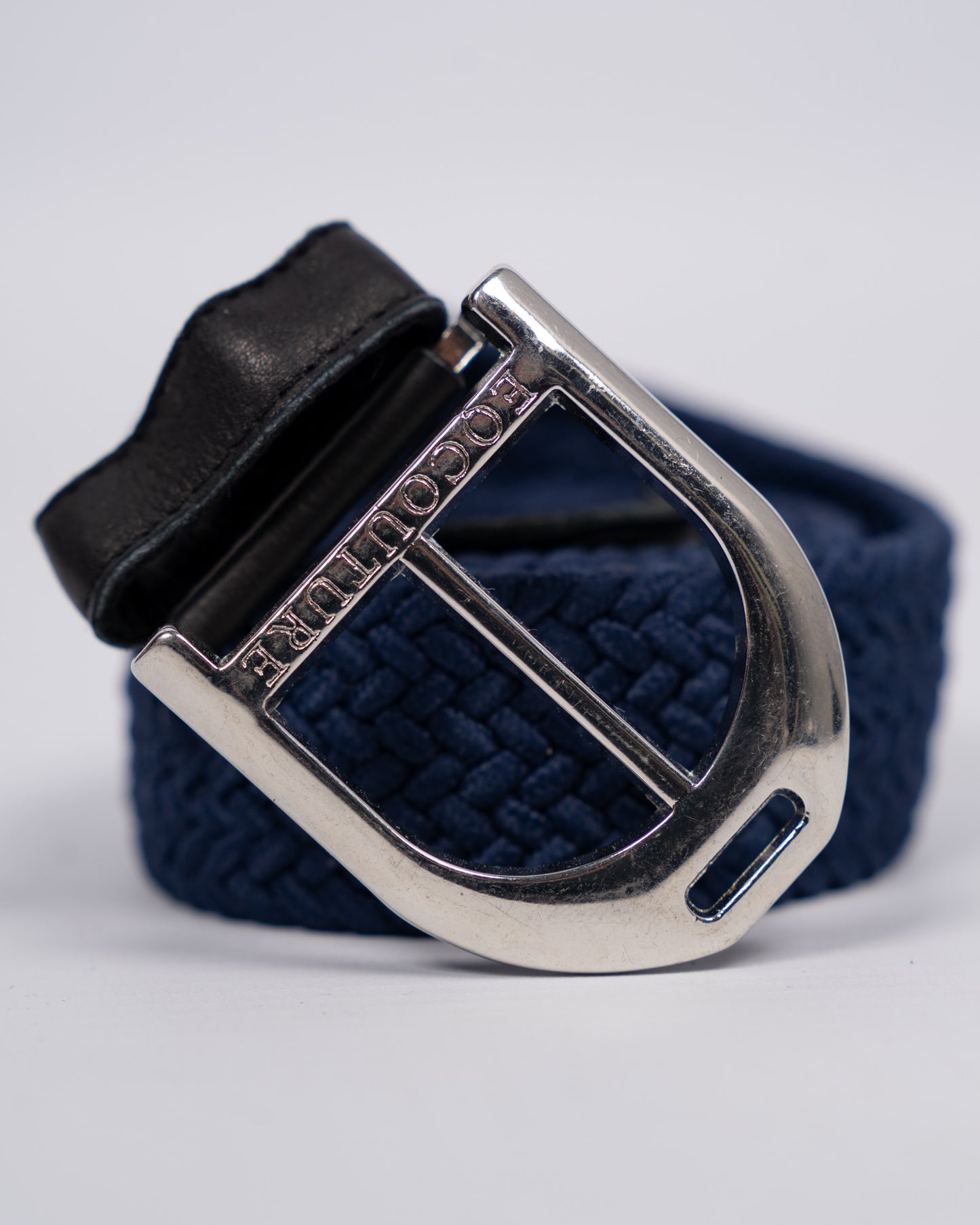 Elasticated Braided Stirrup Belt - NAVY