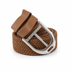 Elasticated Braided Stirrup Belt - BROWN