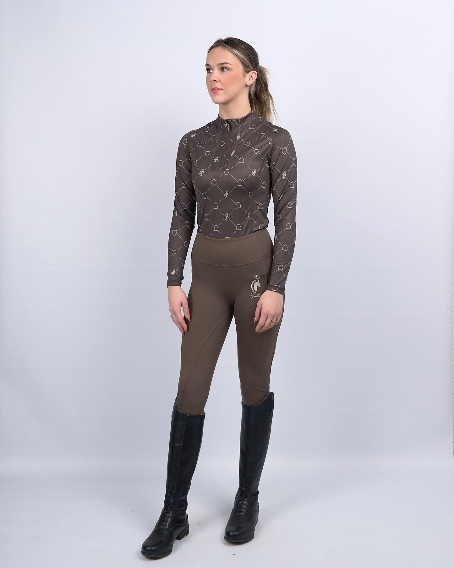 ORIGINALS Mocha Riding Leggings / Tights with Phone Pockets - NO GRIP / SILICONE