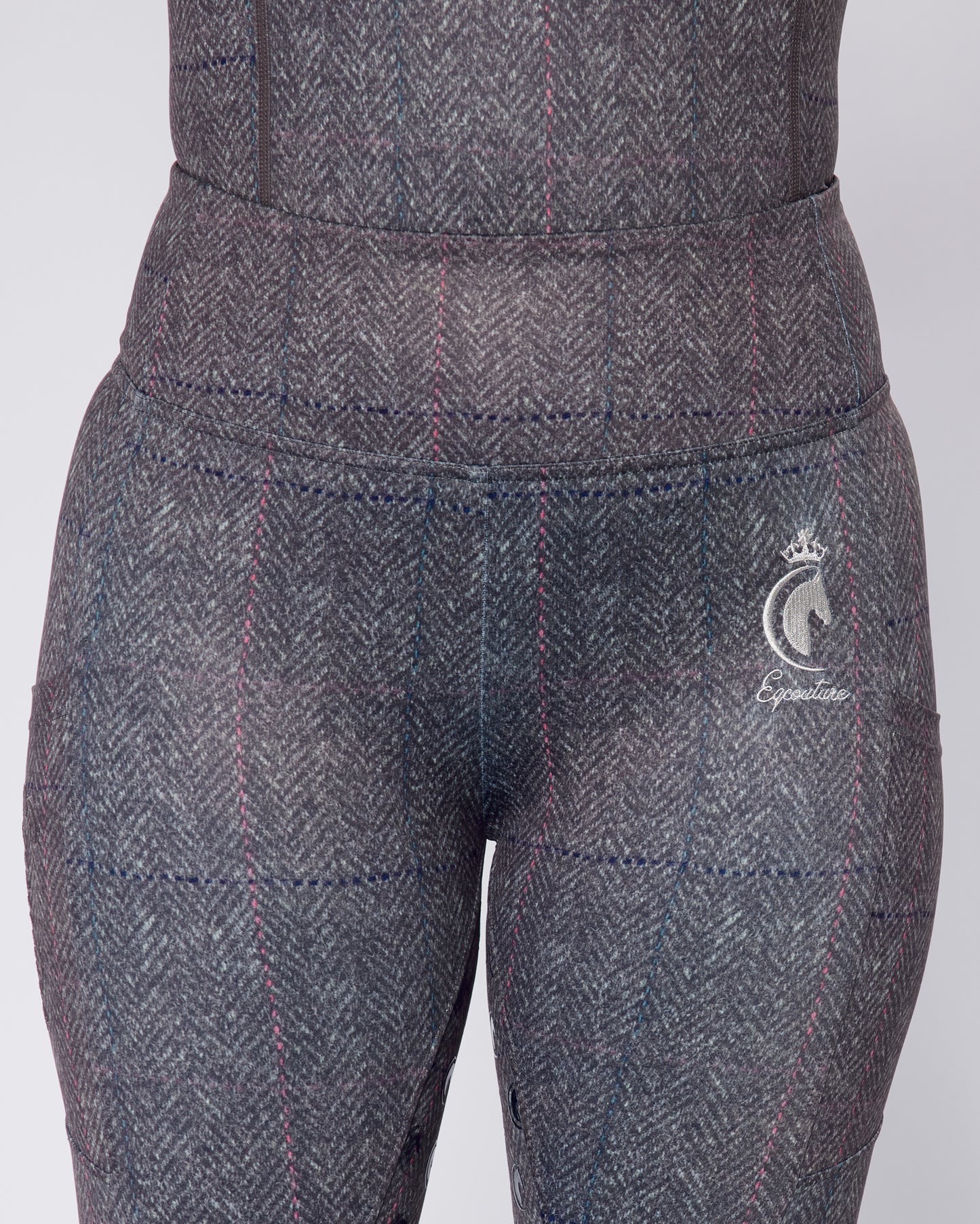 ORIGINALS Steel Grey Herringbone Tweed Riding Leggings - Full Grip