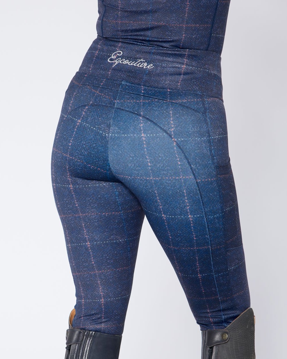 ORIGINALS Navy Tweed Effect Riding Leggings - No Grip
