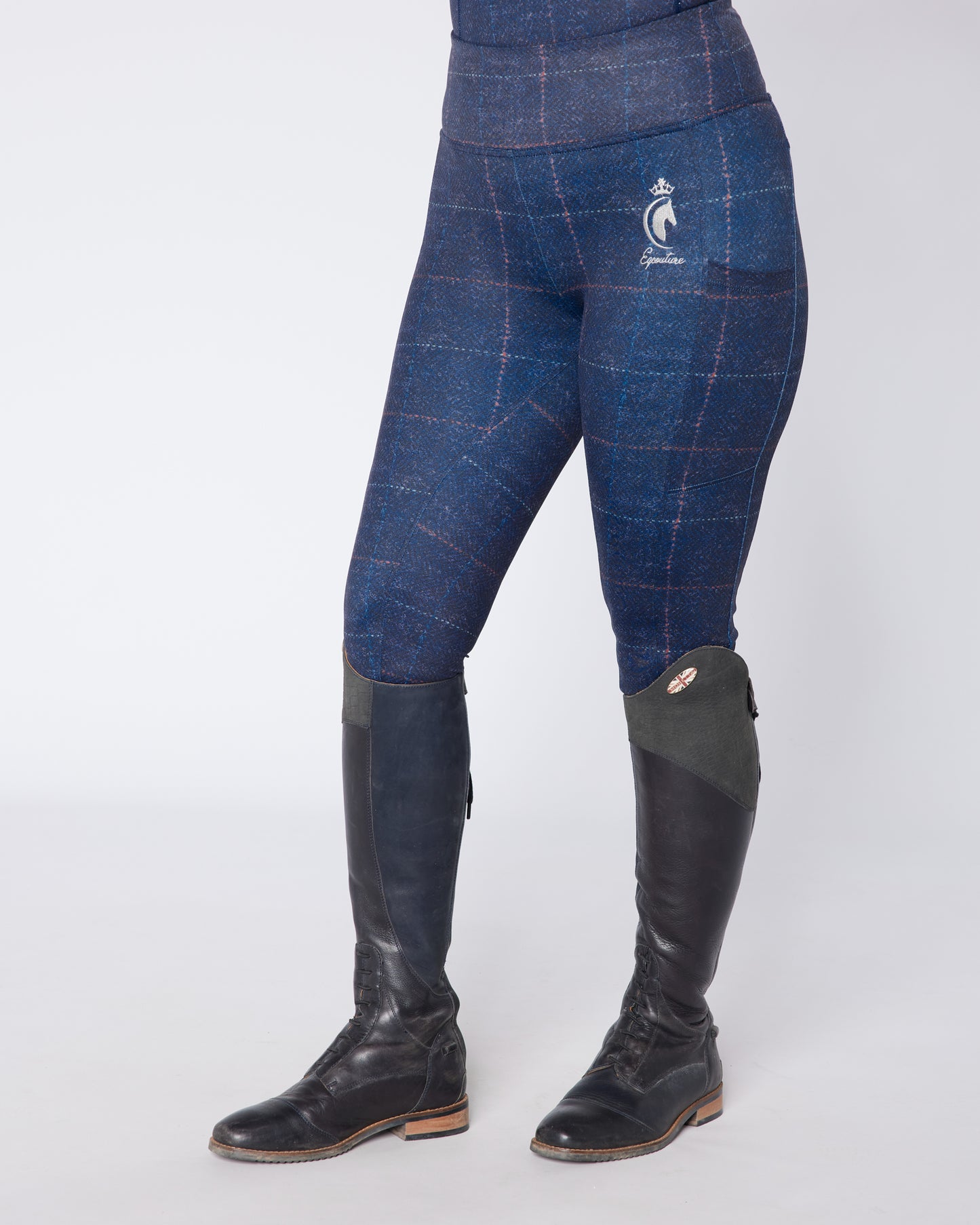 ORIGINALS Navy Tweed Effect Riding Leggings - No Grip
