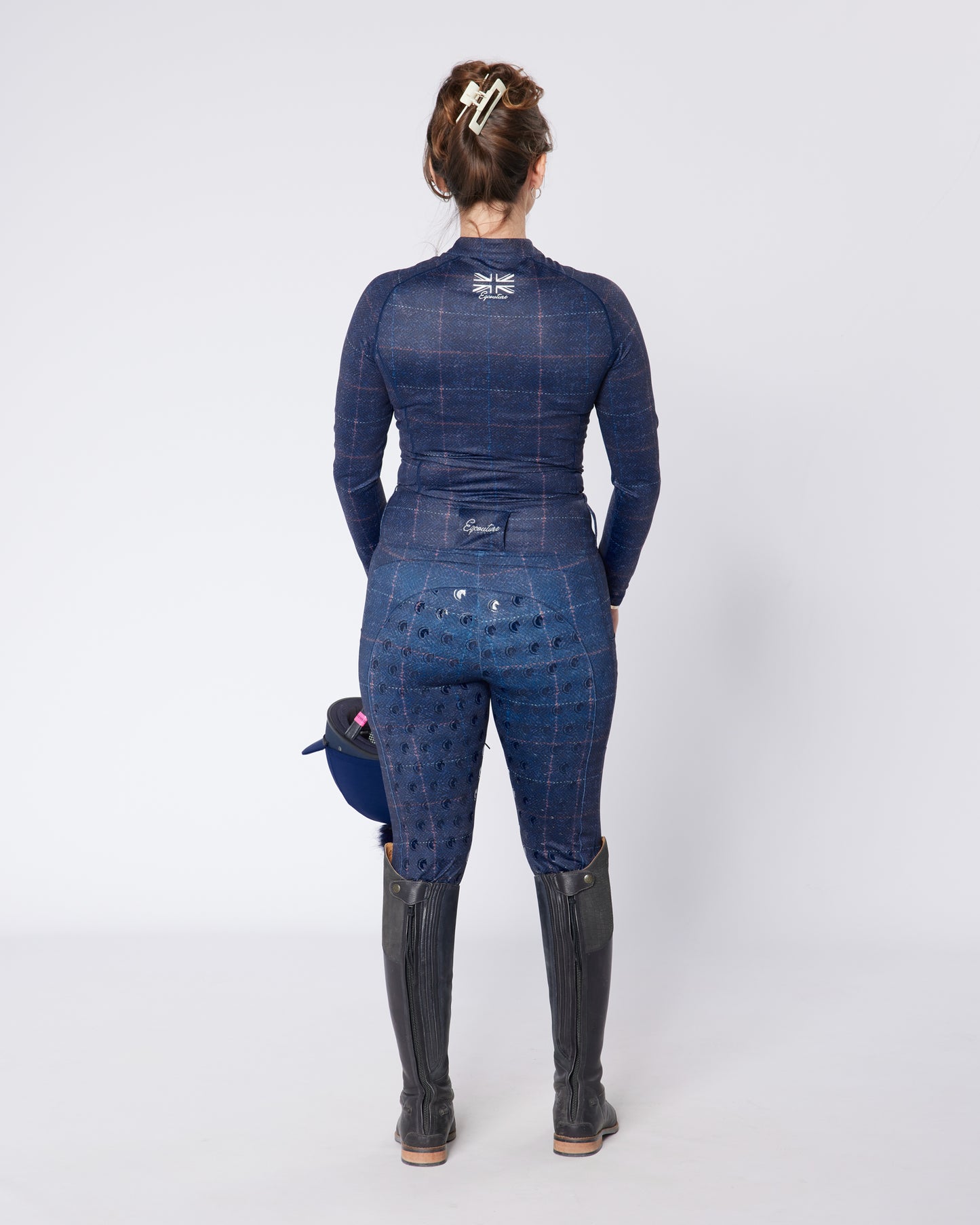 ORIGINALS Navy Tweed Effect Riding Leggings - Full Grip