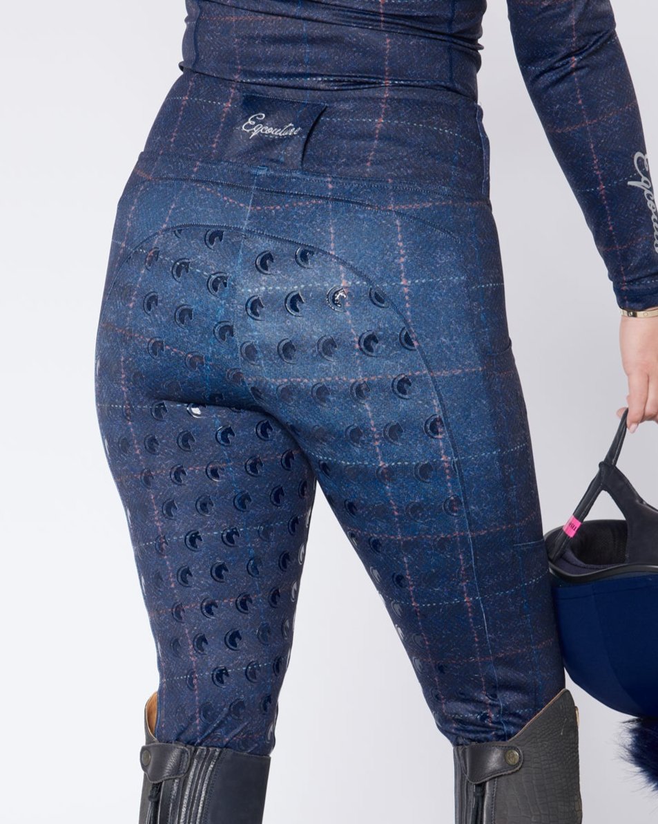 ORIGINALS Navy Tweed Effect Riding Leggings - Full Grip