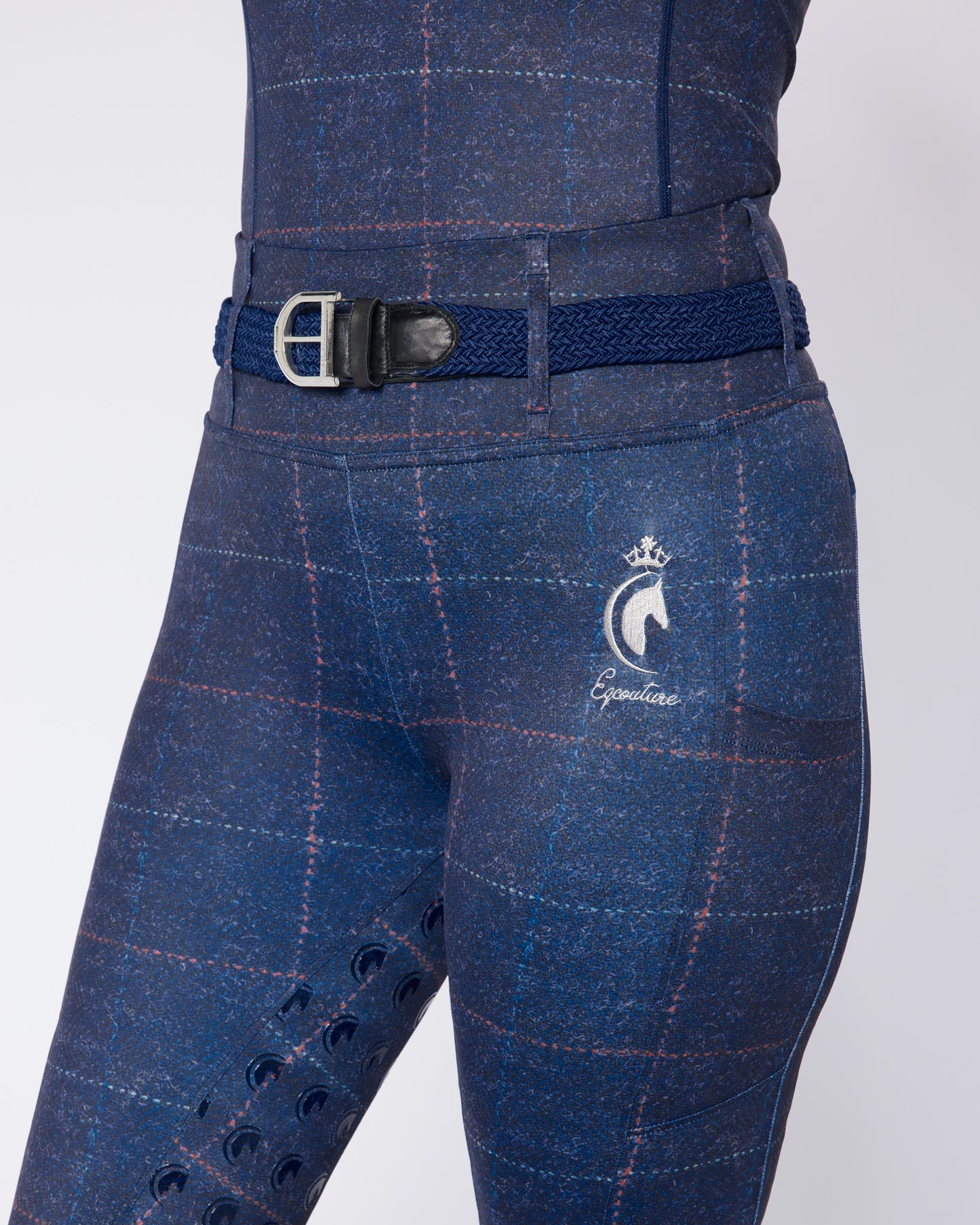 ORIGINALS Navy Tweed Effect Riding Leggings - Full Grip