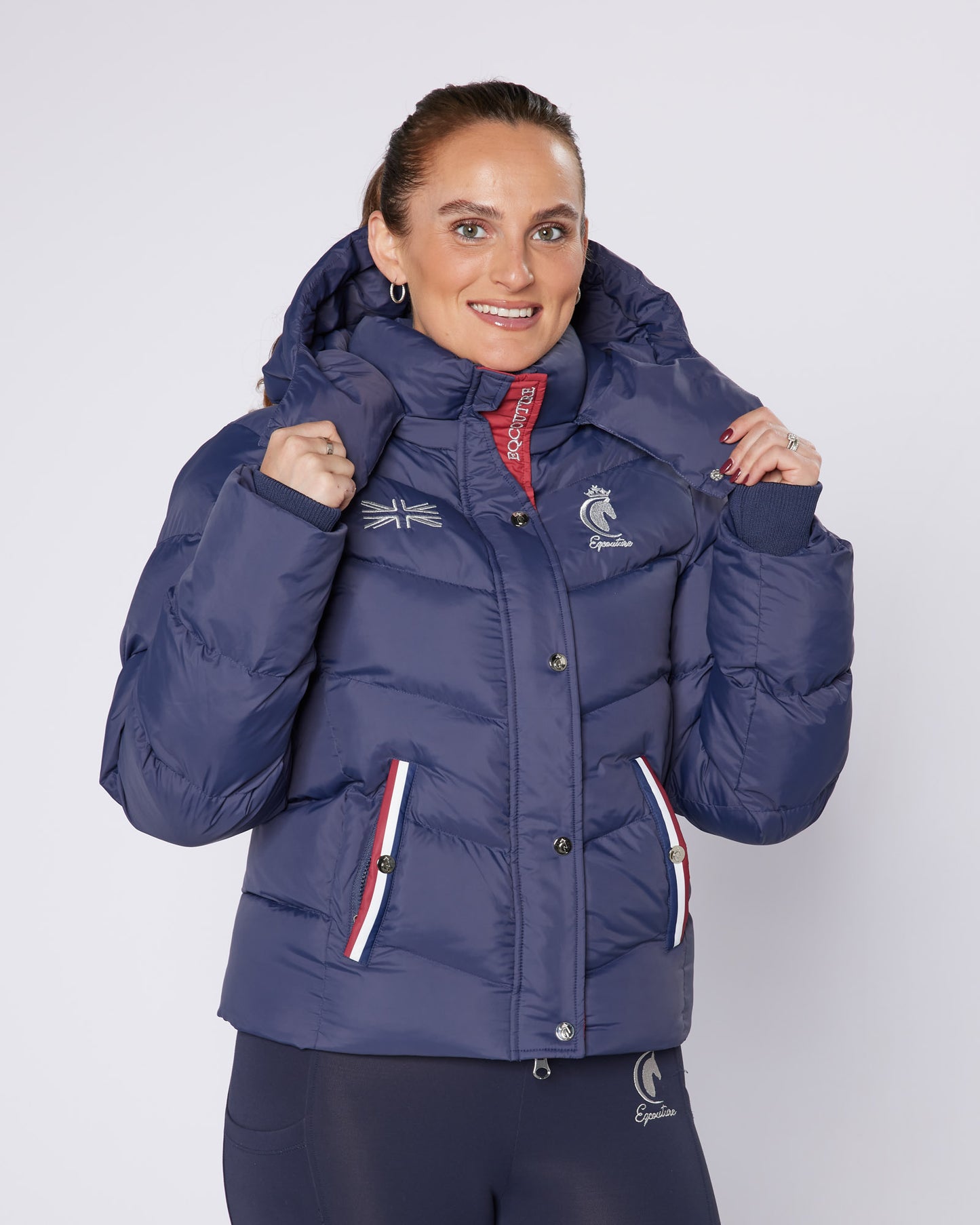 Exclusive Short Navy Puffer Coat / Jacket - Detachable Hood