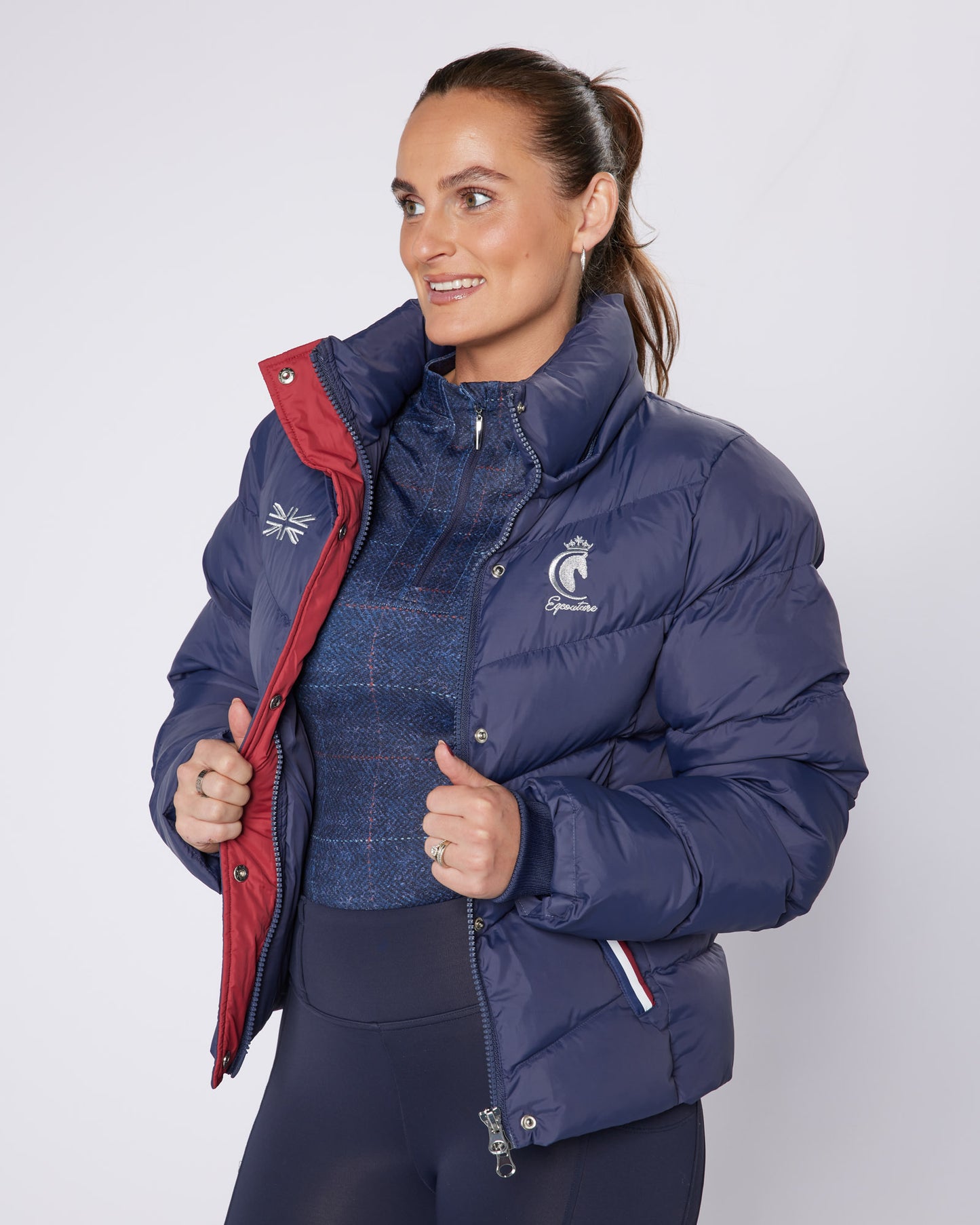 Exclusive Short Navy Puffer Coat / Jacket - Detachable Hood