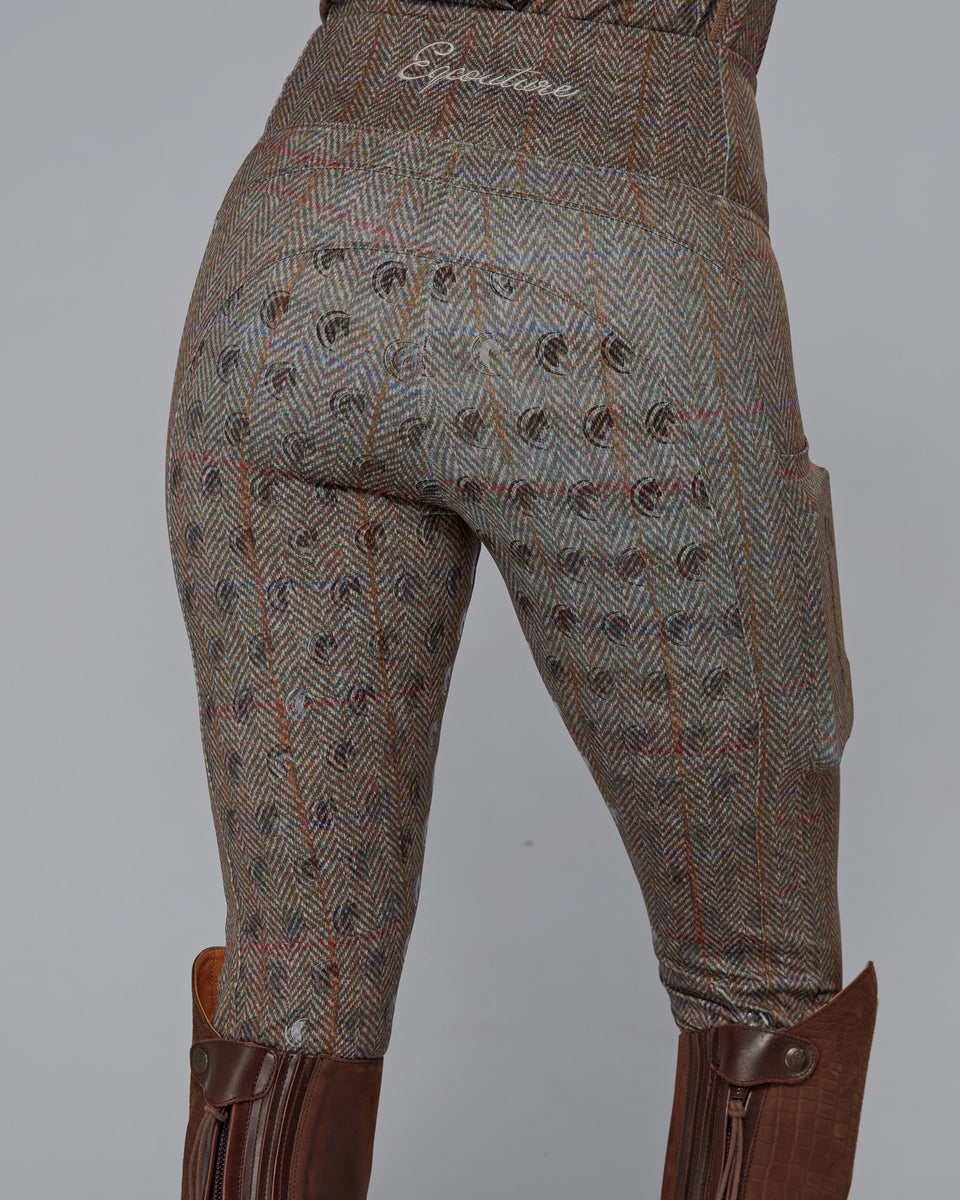 Horse Riding Leggings / Tights / Breeches with phone pockets - TWEED