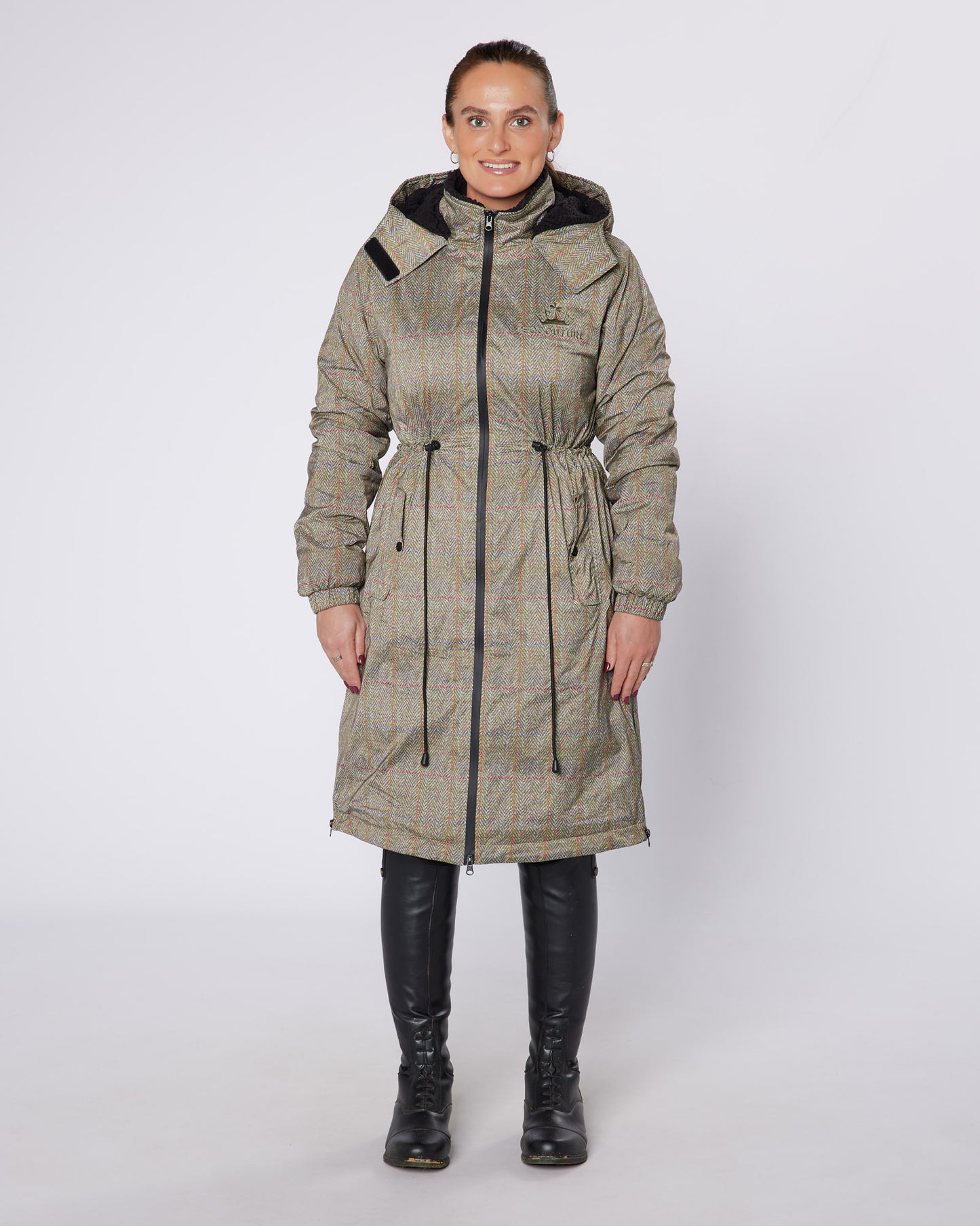 DryStyle Waterproof Fleece Lined Coat - Tweed Effect