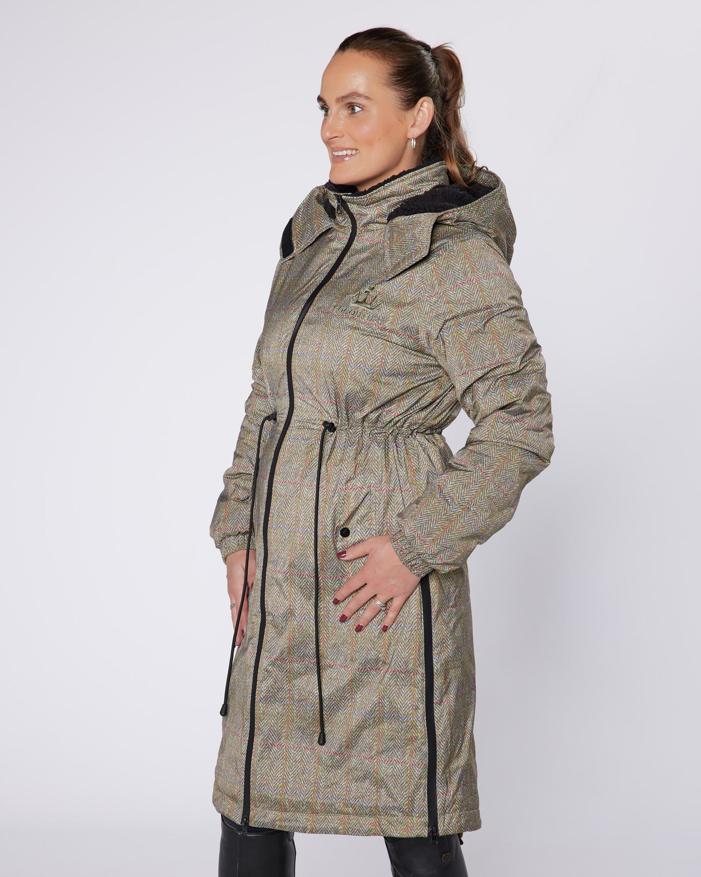DryStyle Waterproof Fleece Lined Coat - Tweed Effect