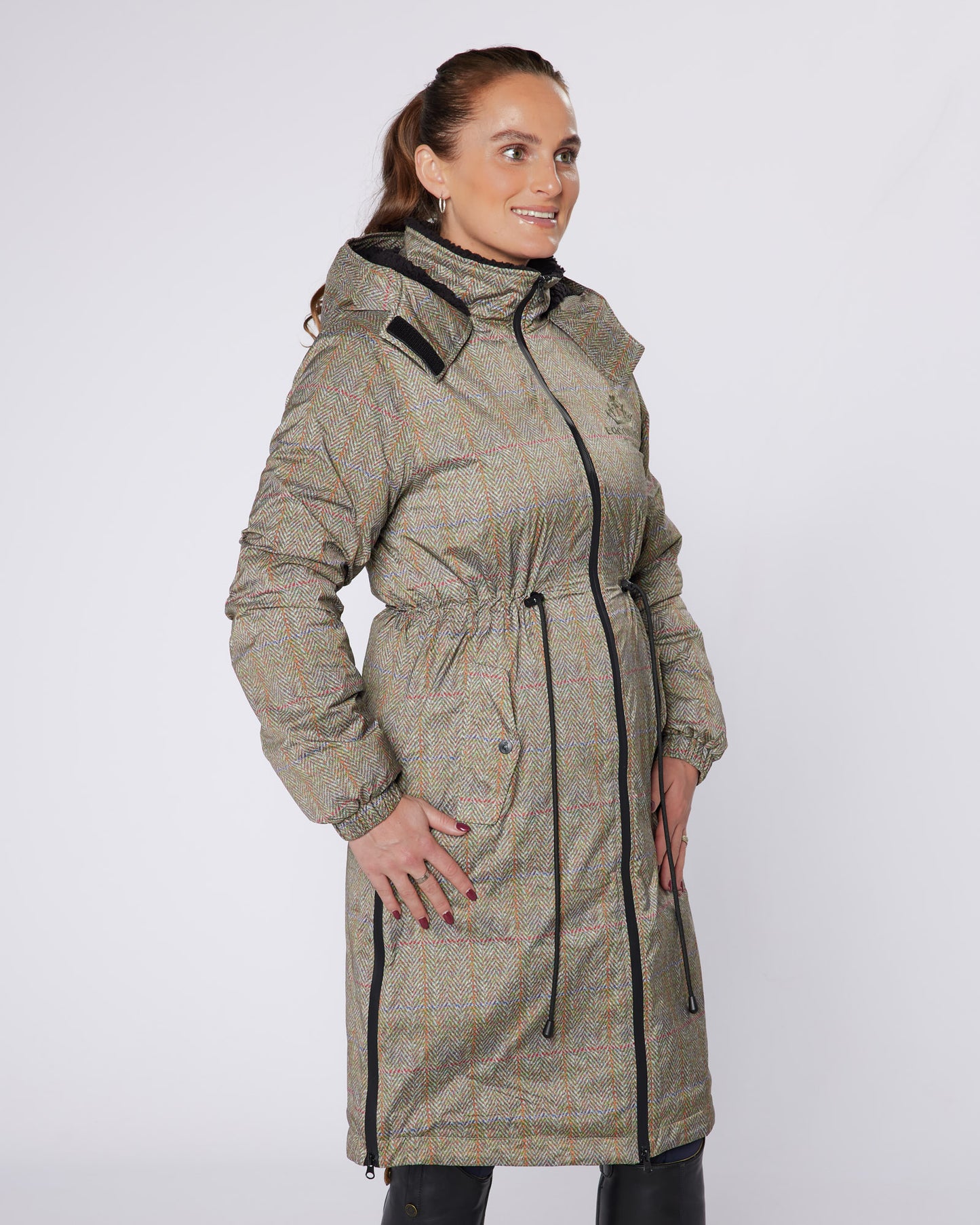 DryStyle Waterproof Fleece Lined Coat - Tweed Effect