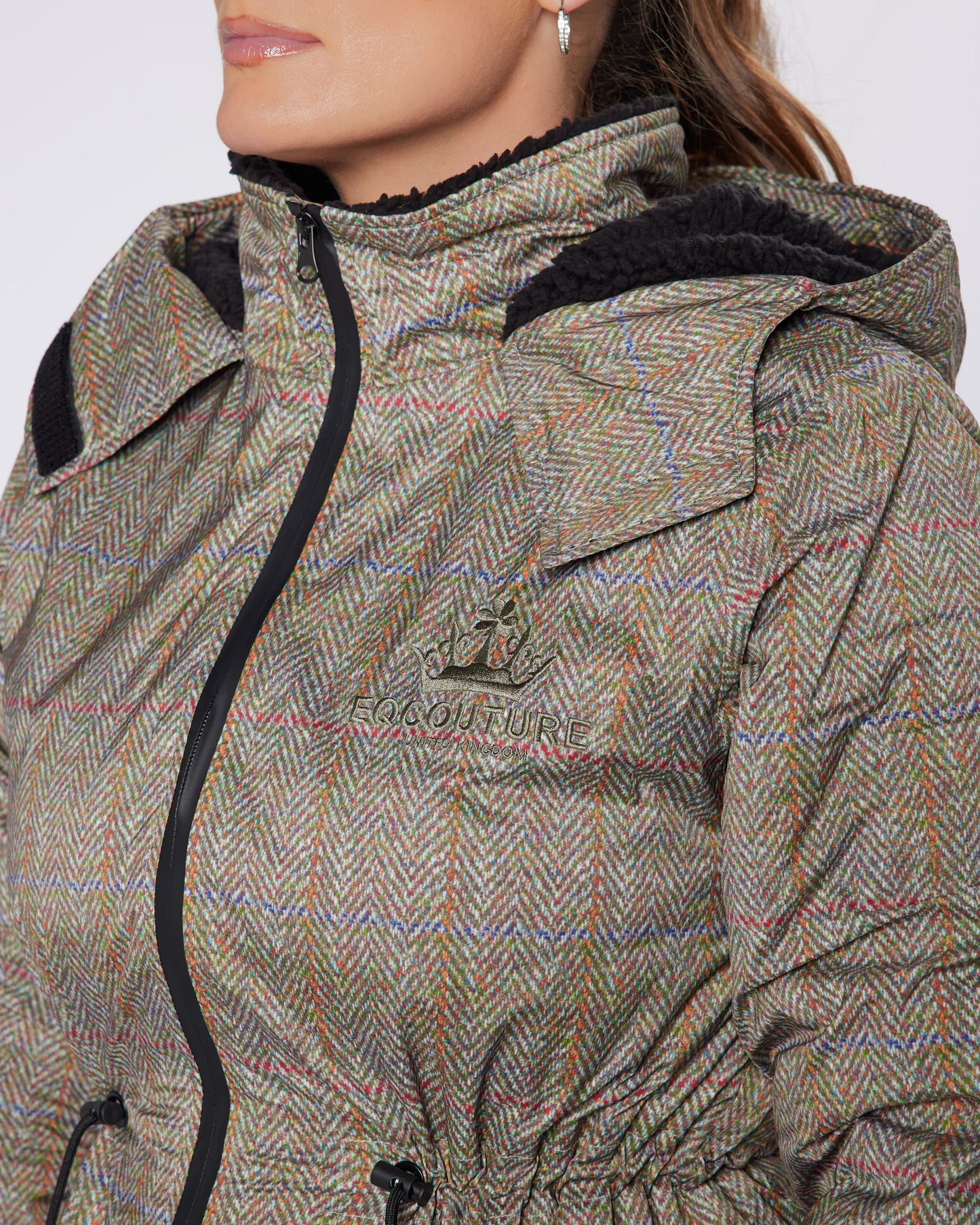 DryStyle Waterproof Fleece Lined Coat - Tweed Effect