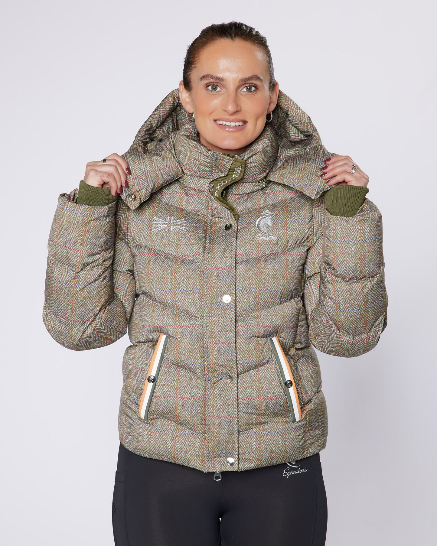 Exclusive Short Tweed Puffer Coat / Jacket - Detachable Hood