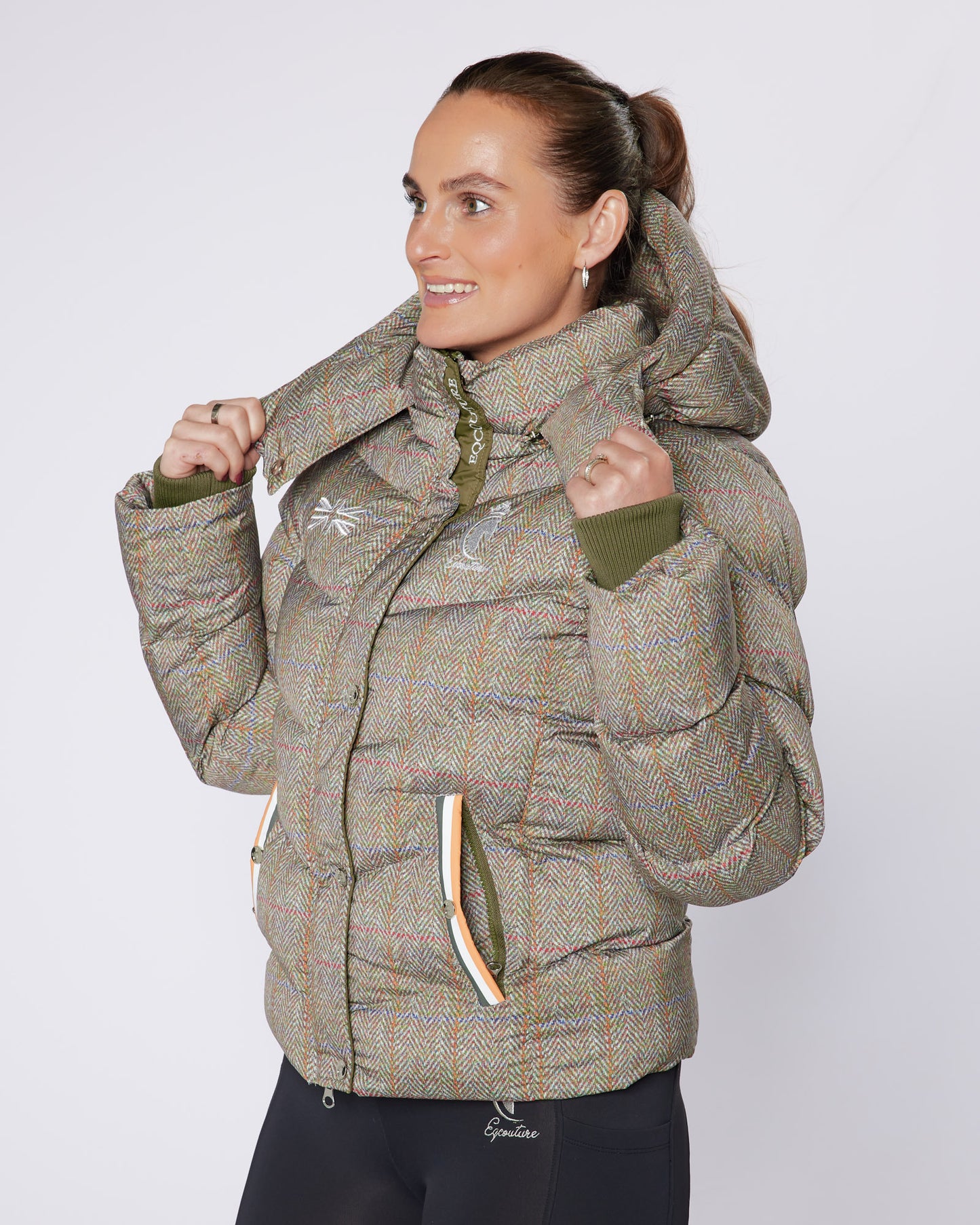 Exclusive Short Tweed Puffer Coat / Jacket - Detachable Hood