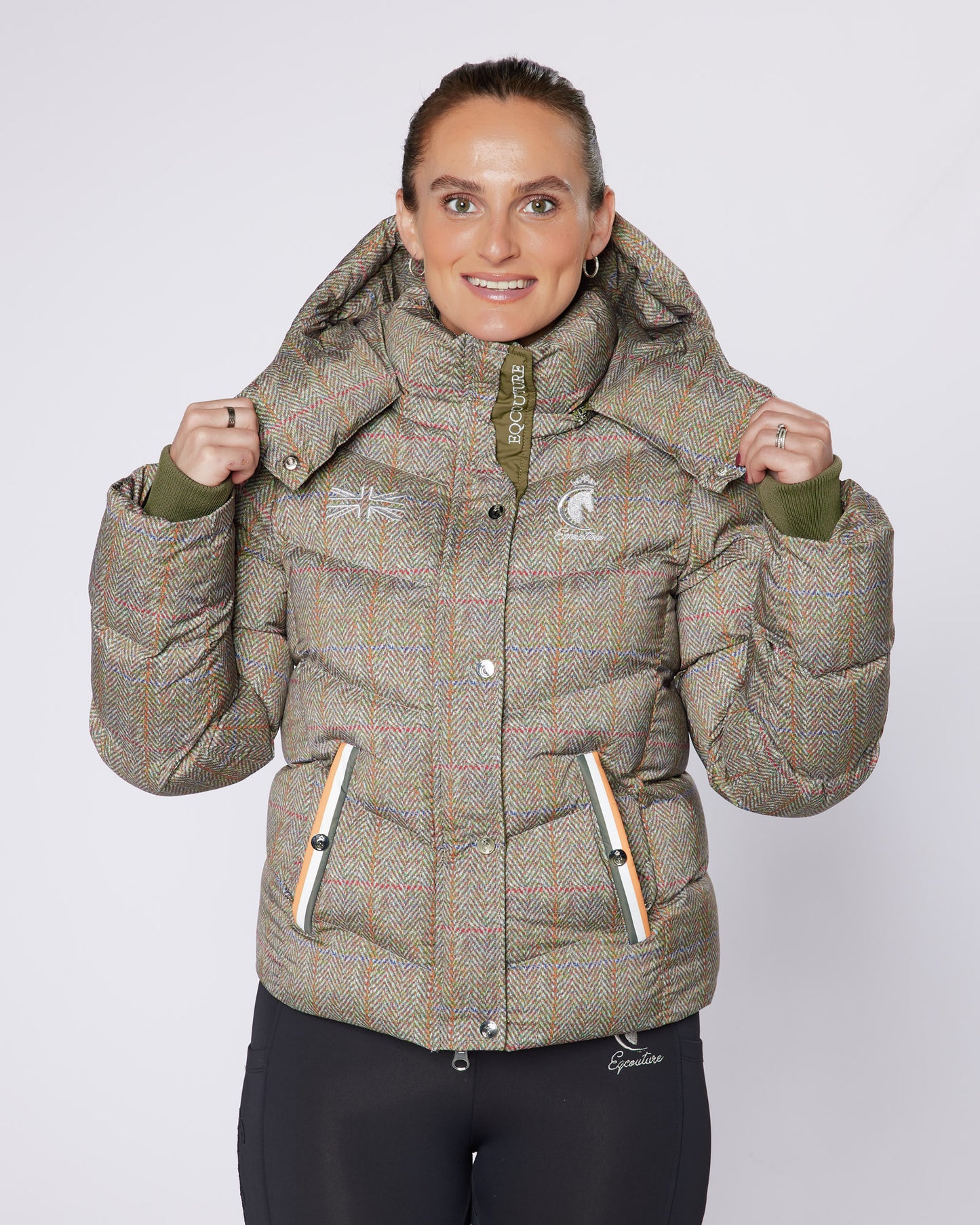 Exclusive Short Tweed Puffer Coat / Jacket - Detachable Hood