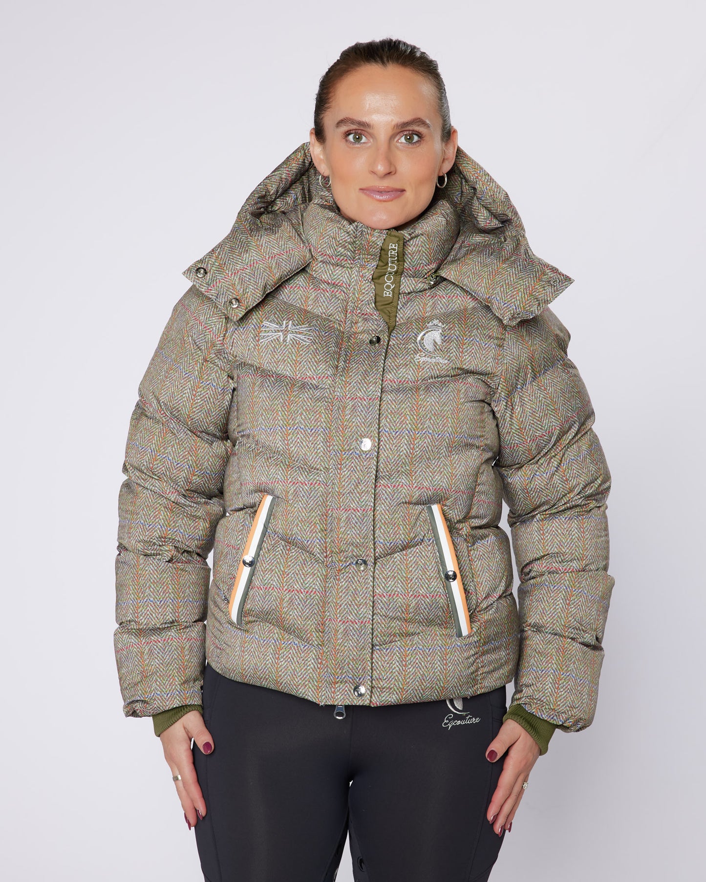 Exclusive Short Tweed Puffer Coat / Jacket - Detachable Hood