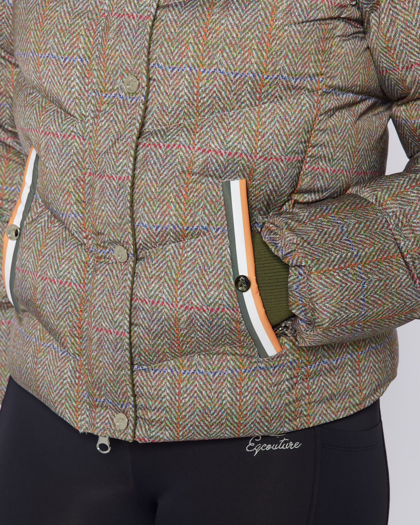 Exclusive Short Tweed Puffer Coat / Jacket - Detachable Hood