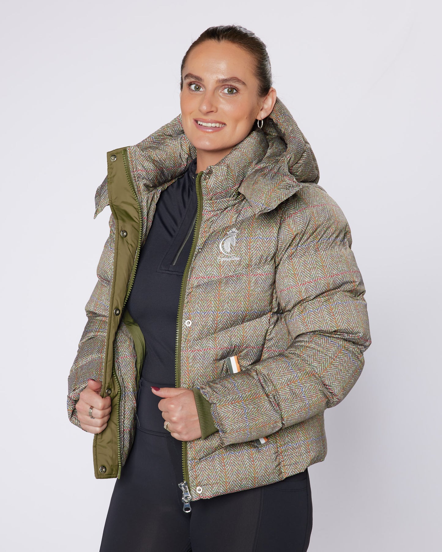 Exclusive Short Tweed Puffer Coat / Jacket - Detachable Hood