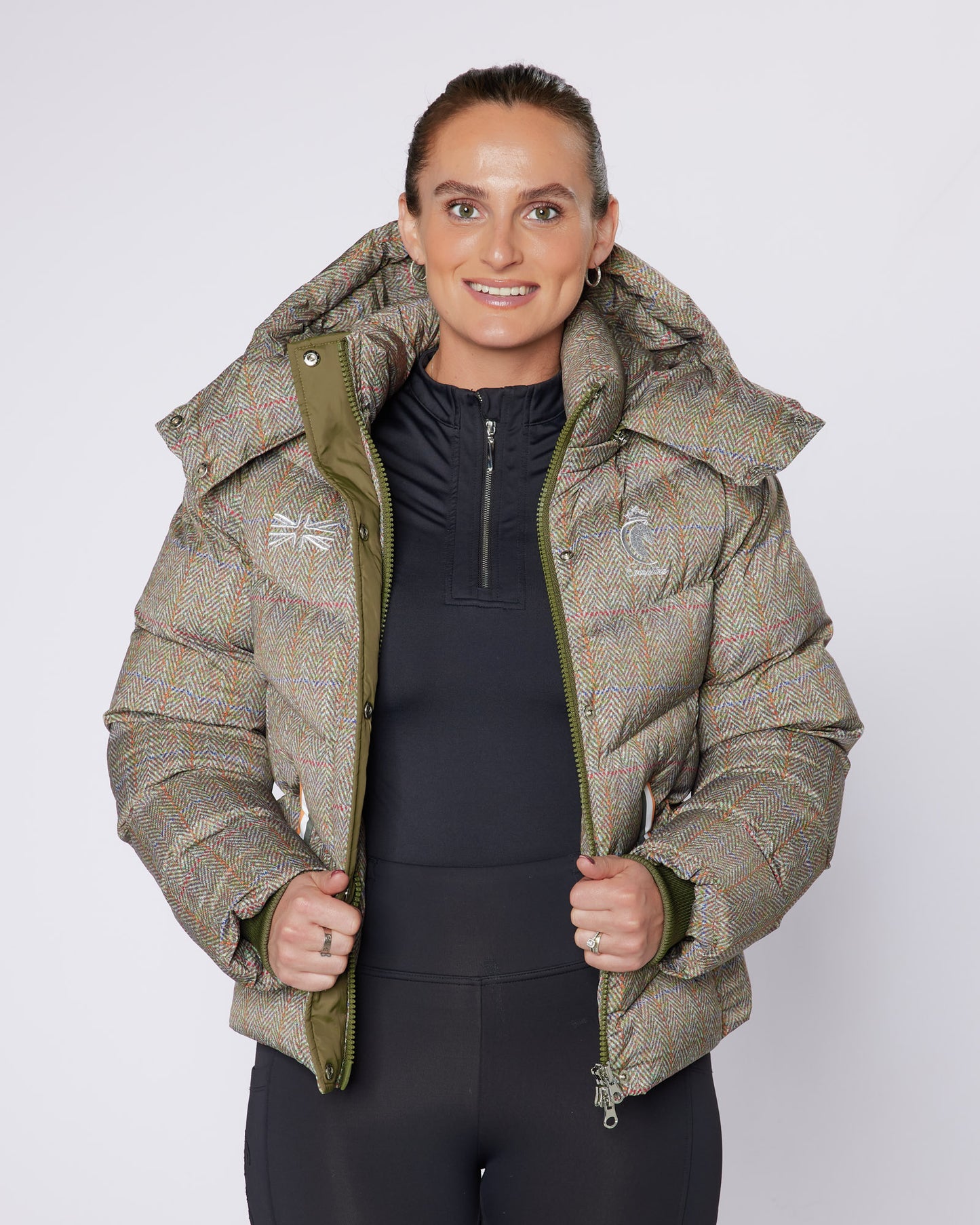 Exclusive Short Tweed Puffer Coat / Jacket - Detachable Hood
