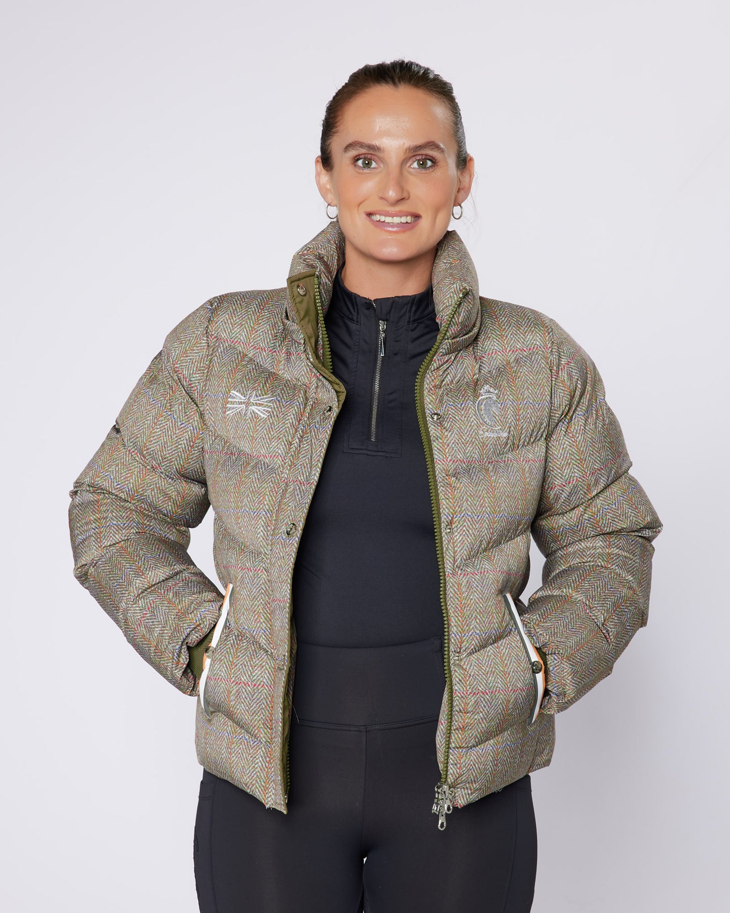 Exclusive Short Tweed Puffer Coat / Jacket - Detachable Hood