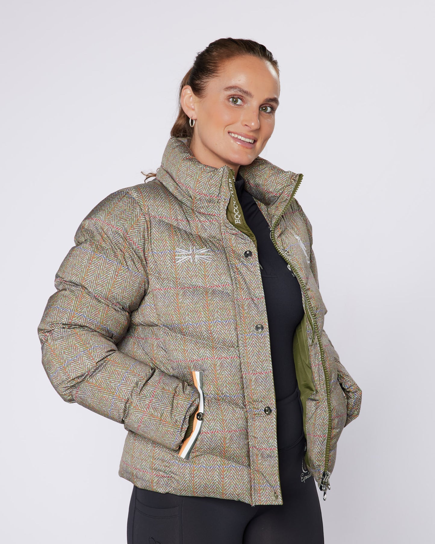 Exclusive Short Tweed Puffer Coat / Jacket - Detachable Hood