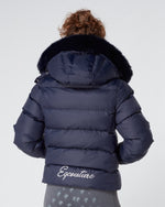 Load image into Gallery viewer, Exclusive Short Navy Puffer Coat 3.0 / Jacket - Detachable Hood &amp; Faux Fur
