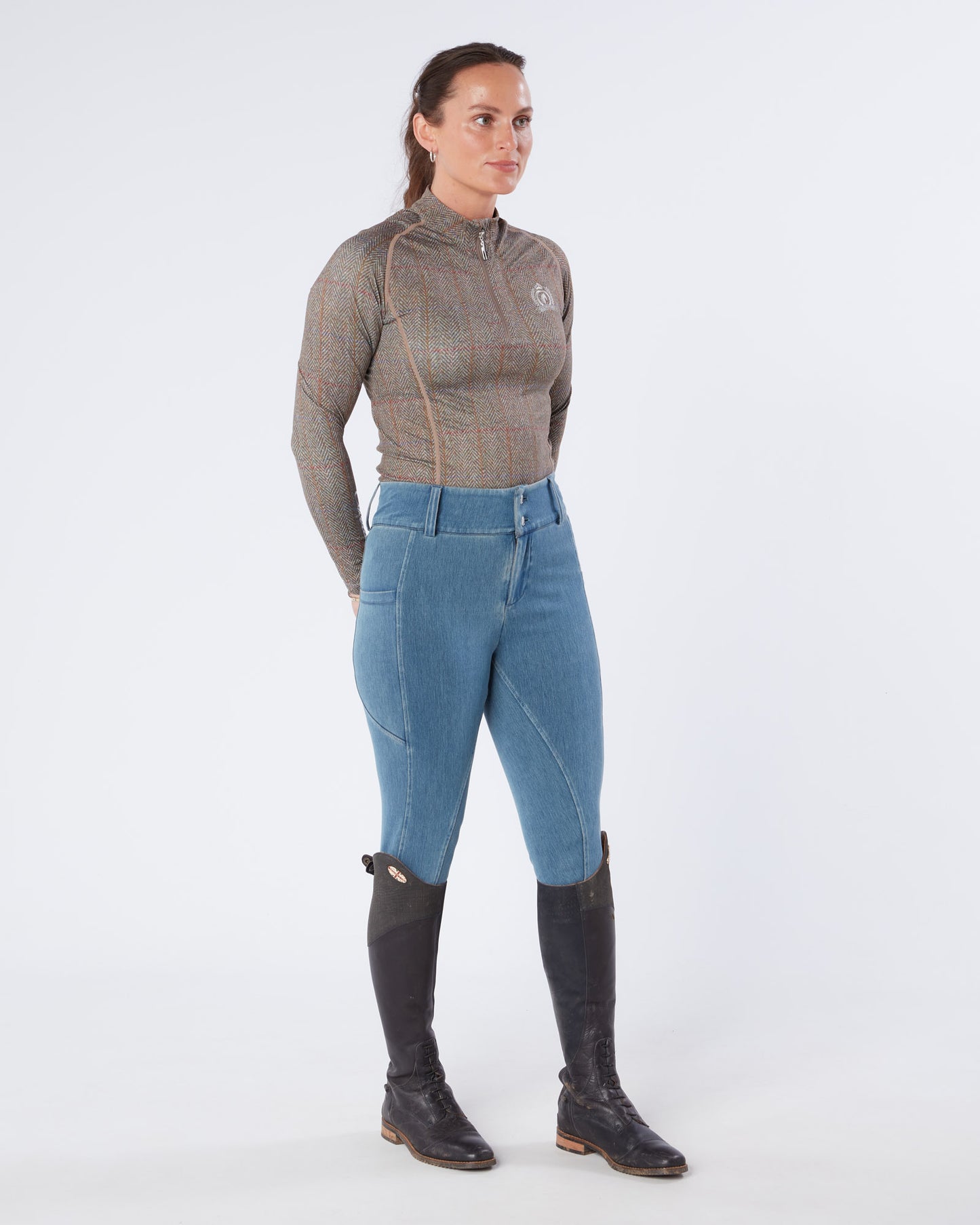 Hampton Denim Riding Breeches - Half Grip