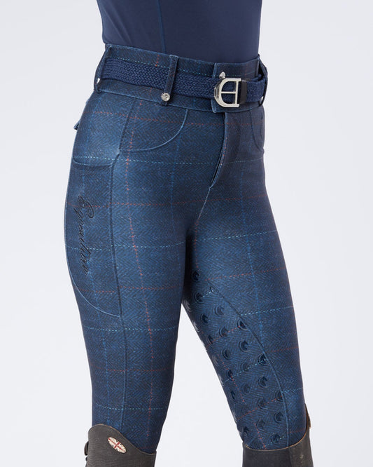 Navy Tweed Riding Breeches (Breggings) - Full Grip