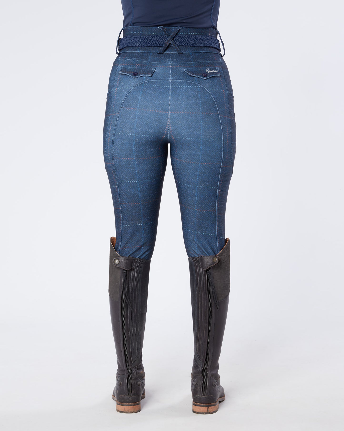 Navy Tweed Riding Breeches (Breggings) - No Grip