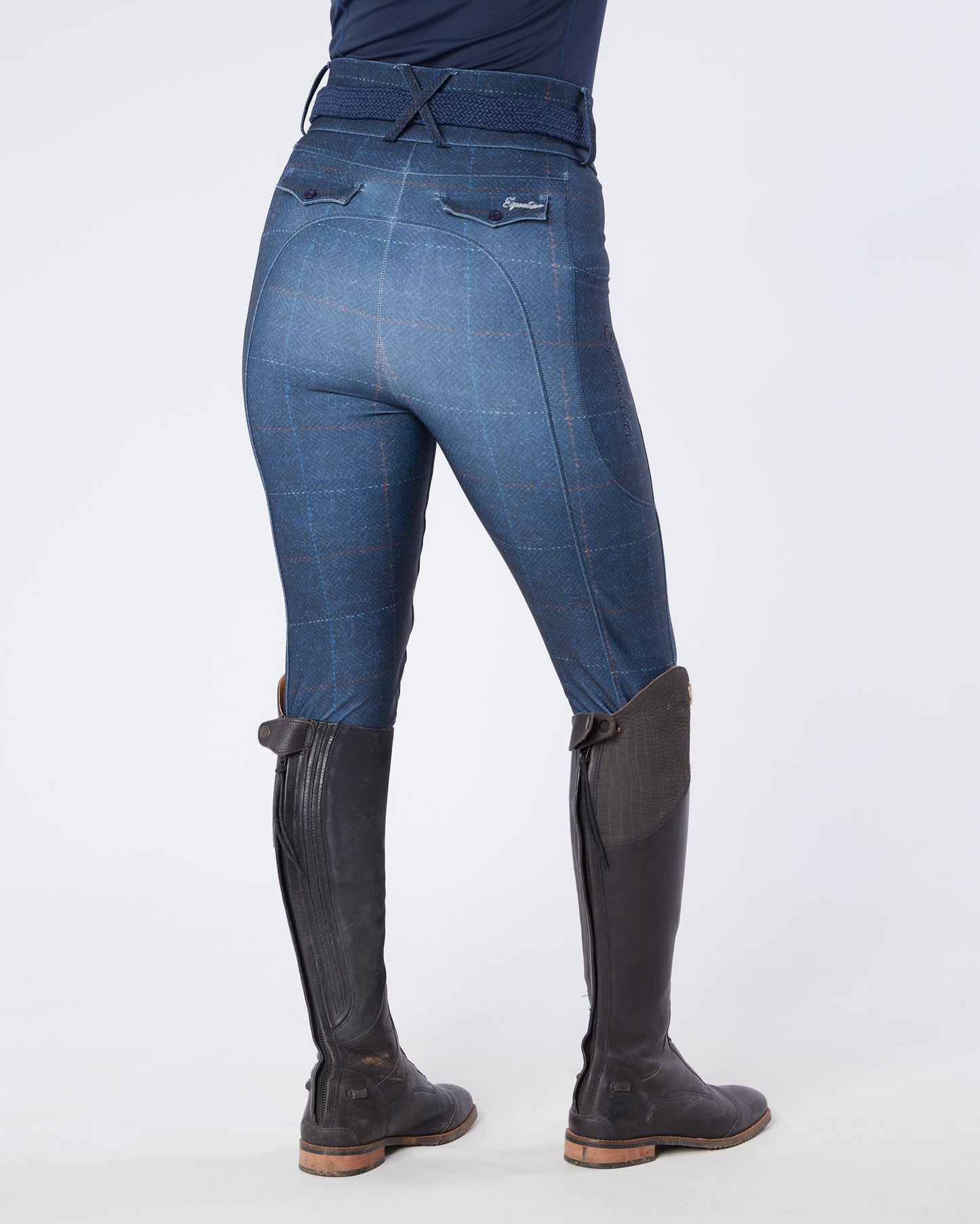 Navy Tweed Riding Breeches (Breggings) - No Grip