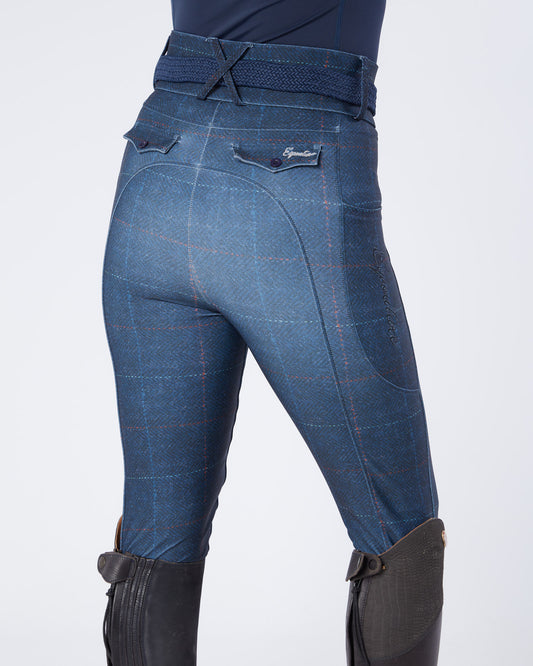 Navy Tweed Riding Breeches (Breggings) - No Grip