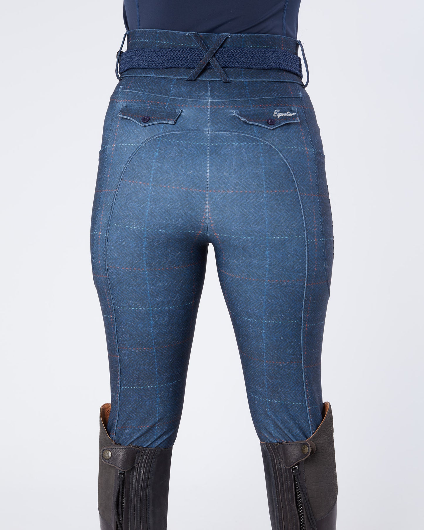 Navy Tweed Riding Breeches (Breggings) - No Grip