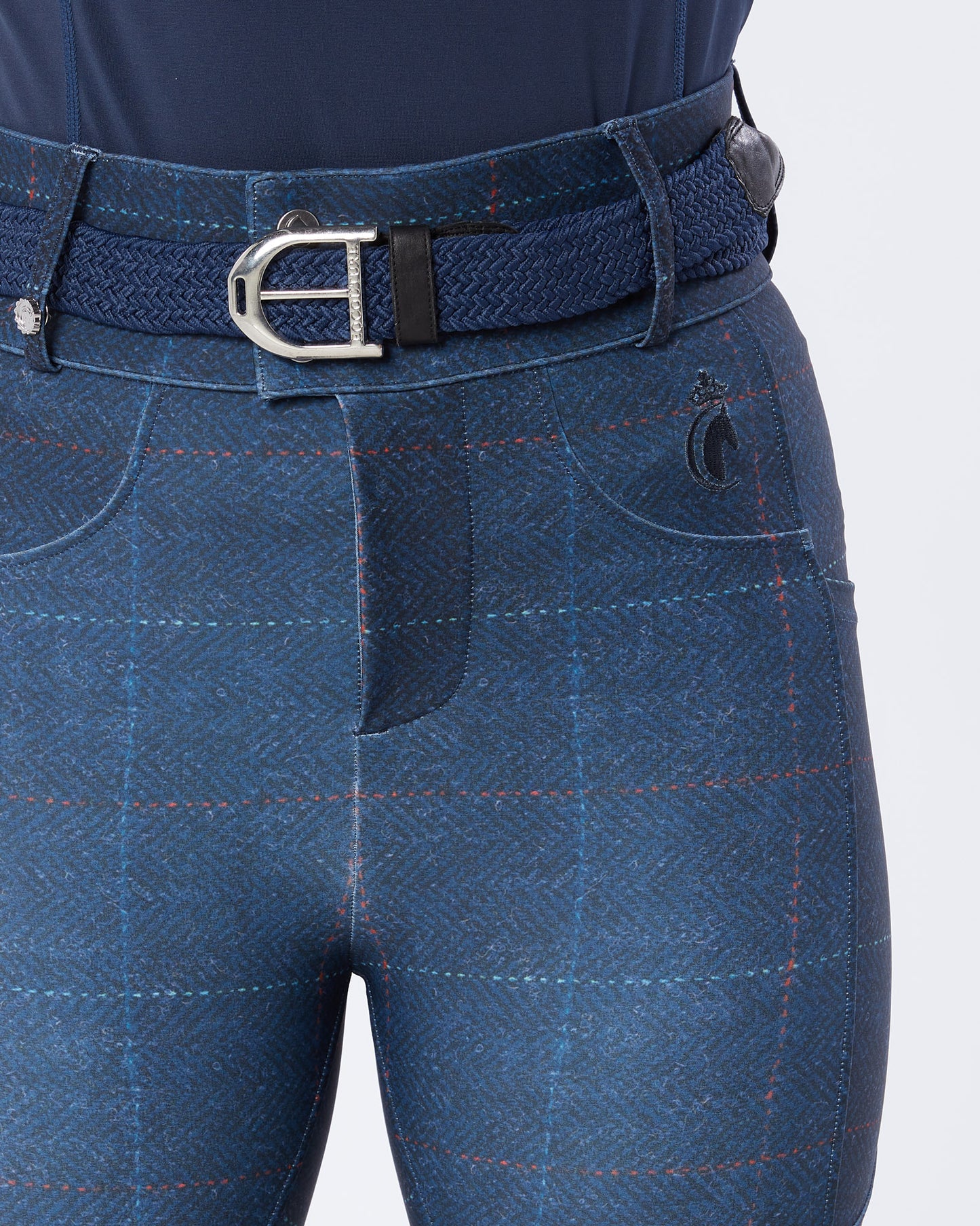 Navy Tweed Riding Breeches (Breggings) - No Grip