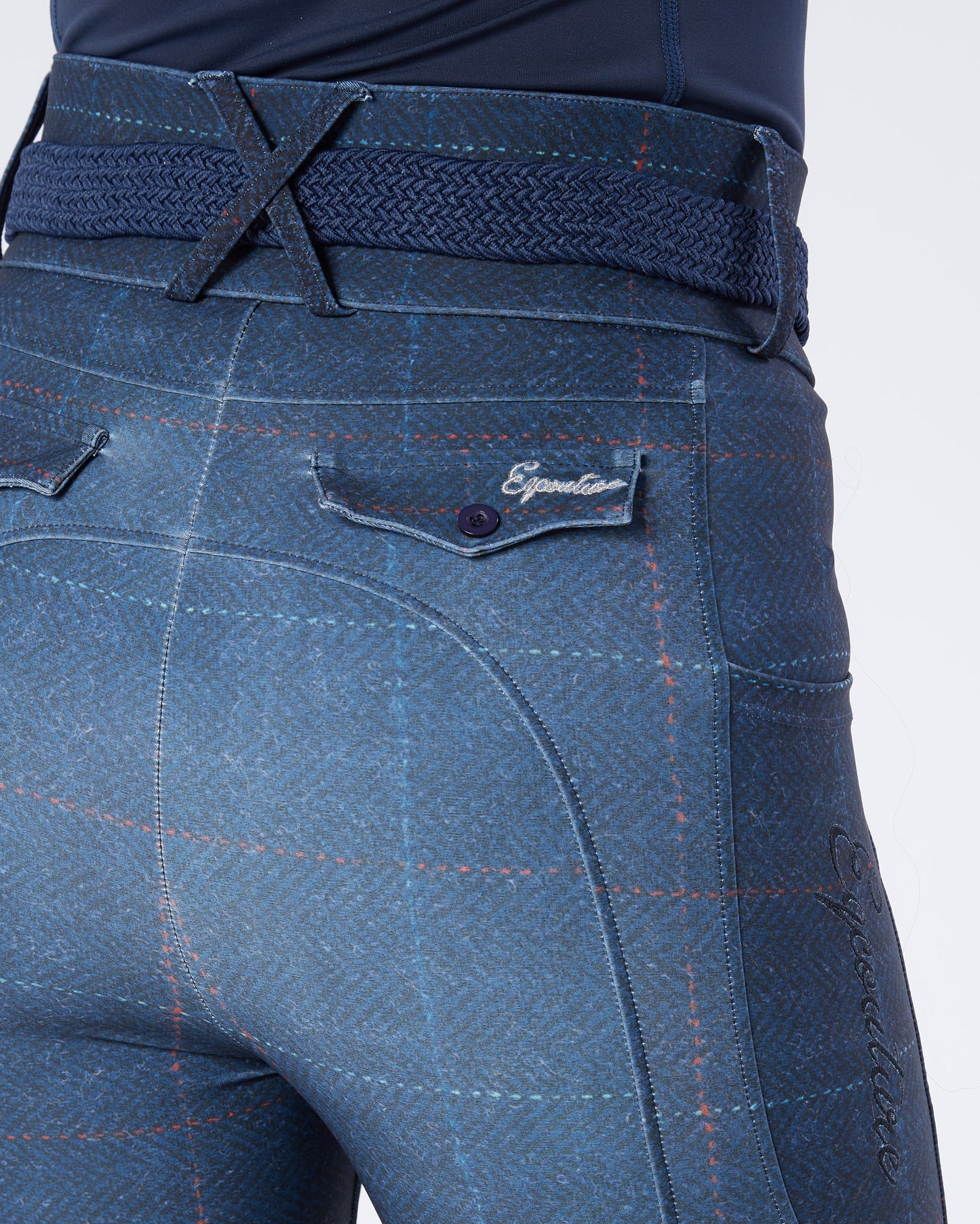 Navy Tweed Riding Breeches (Breggings) - No Grip