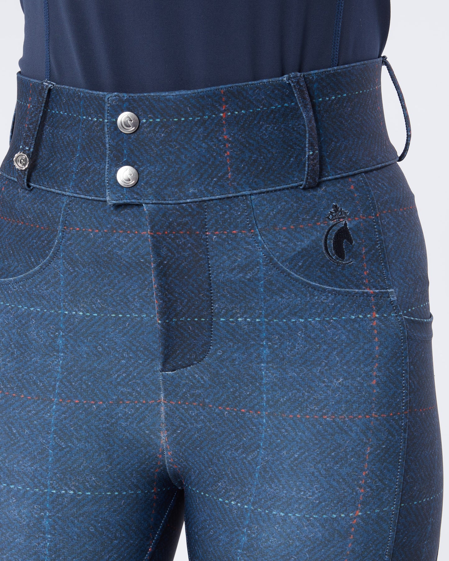 Navy Tweed Riding Breeches (Breggings) - No Grip