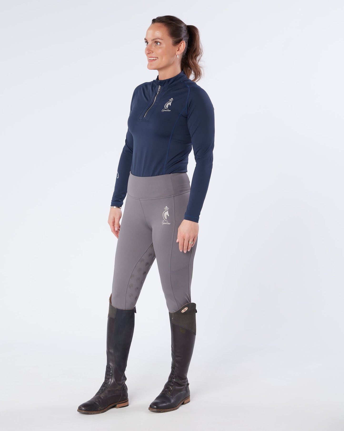 NEW - ORIGINALS Steel Grey Riding Leggings / Tights with Phone Pockets - GREY