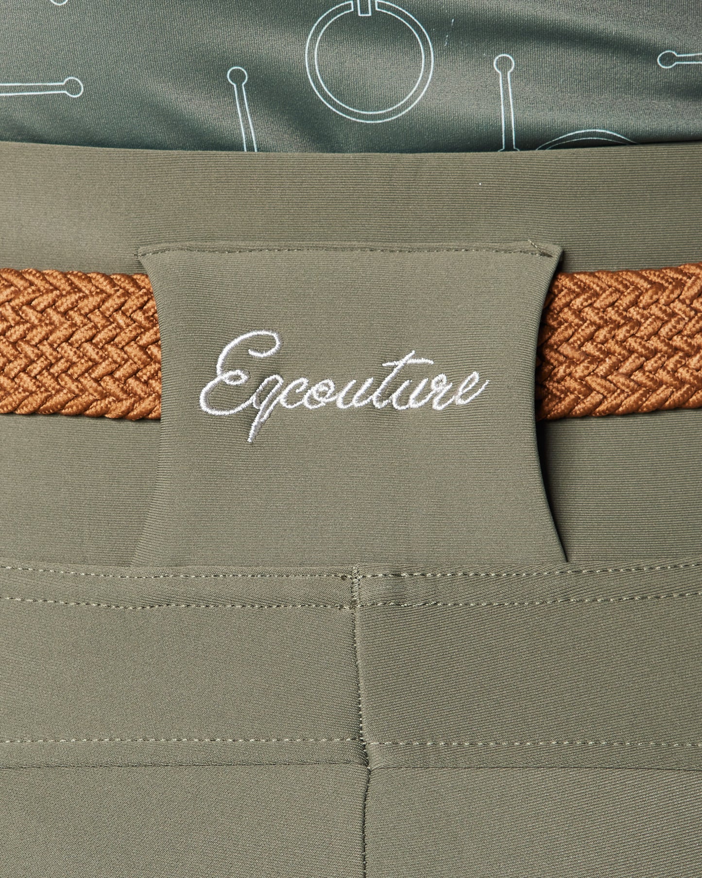 WINTER ALL-SEASON Olive Green Riding Leggings / Tights with Phone Pockets - NO GRIP / SILICONE