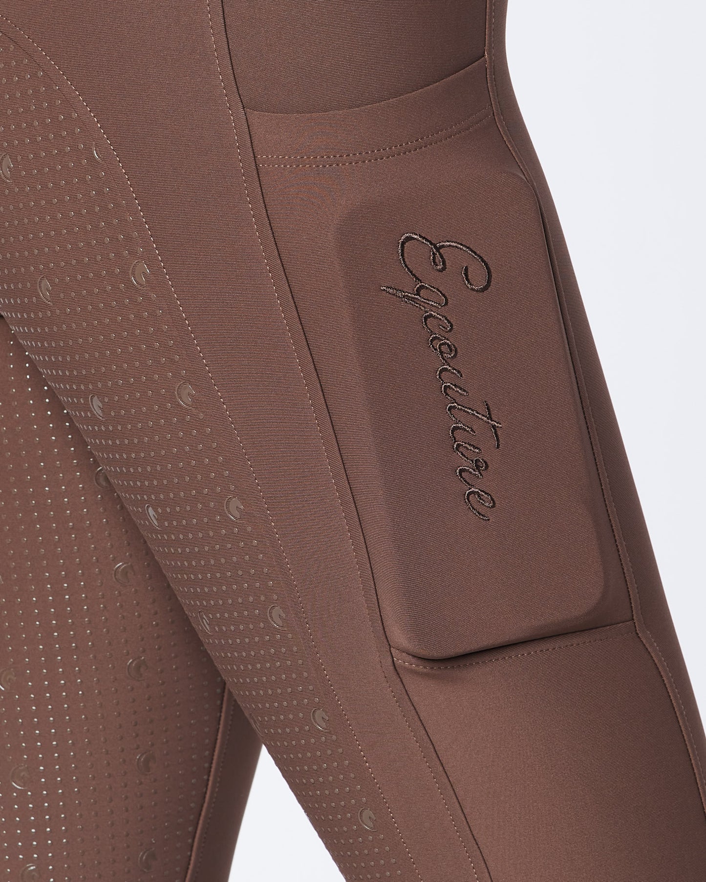 WINTER ALL-SEASON Brown Riding Leggings / Tights with Phone Pockets - WATER RESISTANT