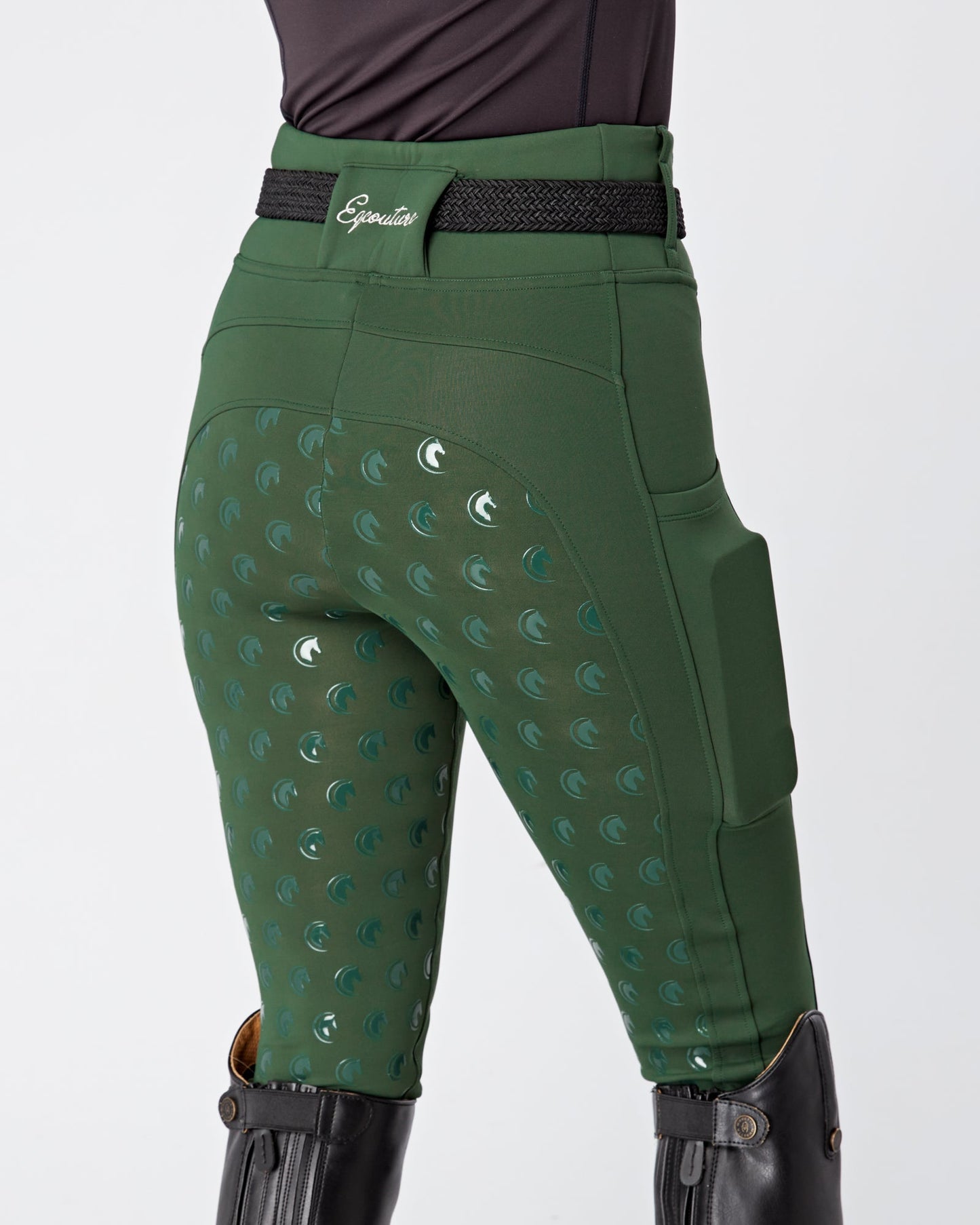 ORIGINALS Forest Green Riding Leggings / Tights with Phone Pockets