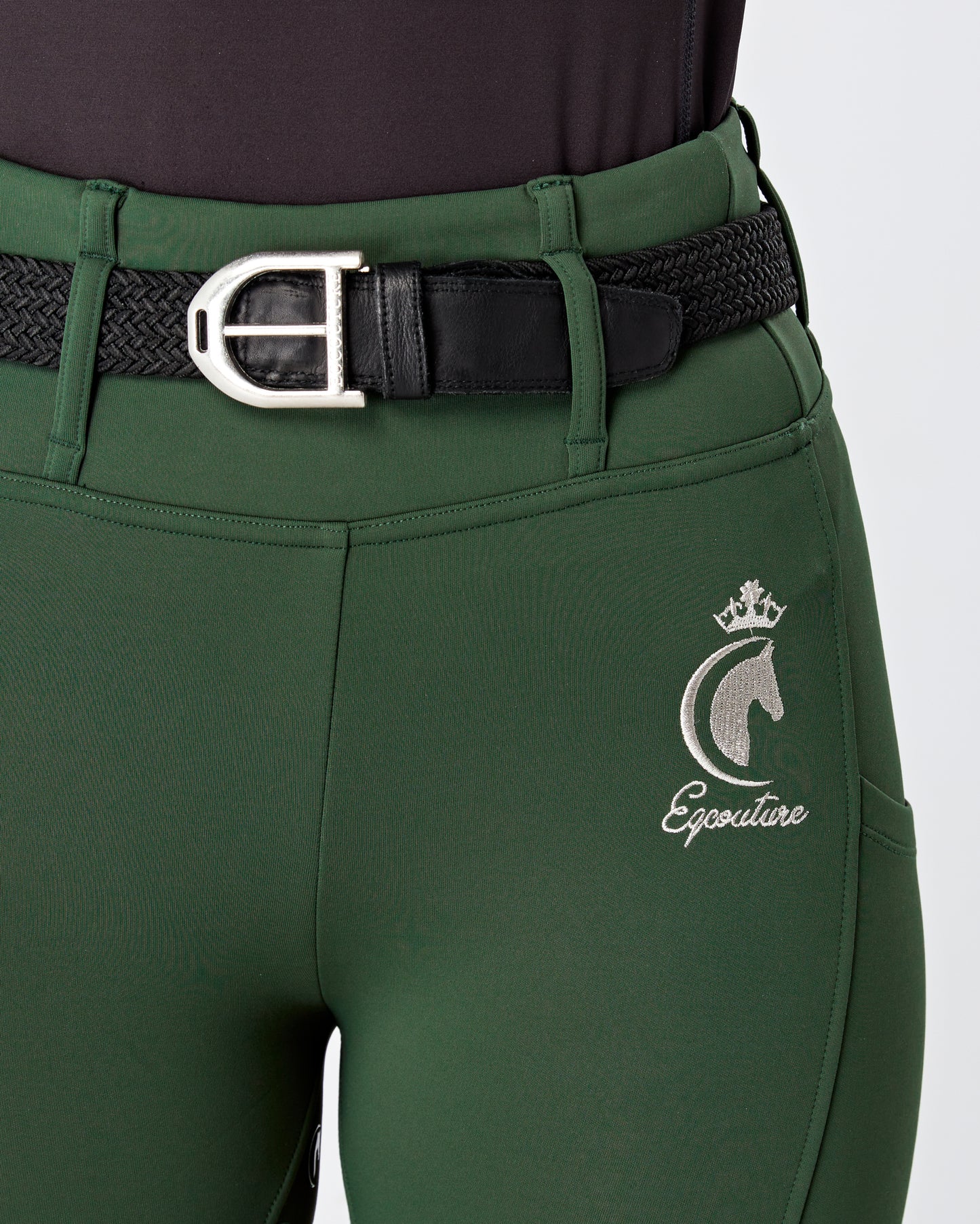 Elasticated Braided Stirrup Belt - BLACK