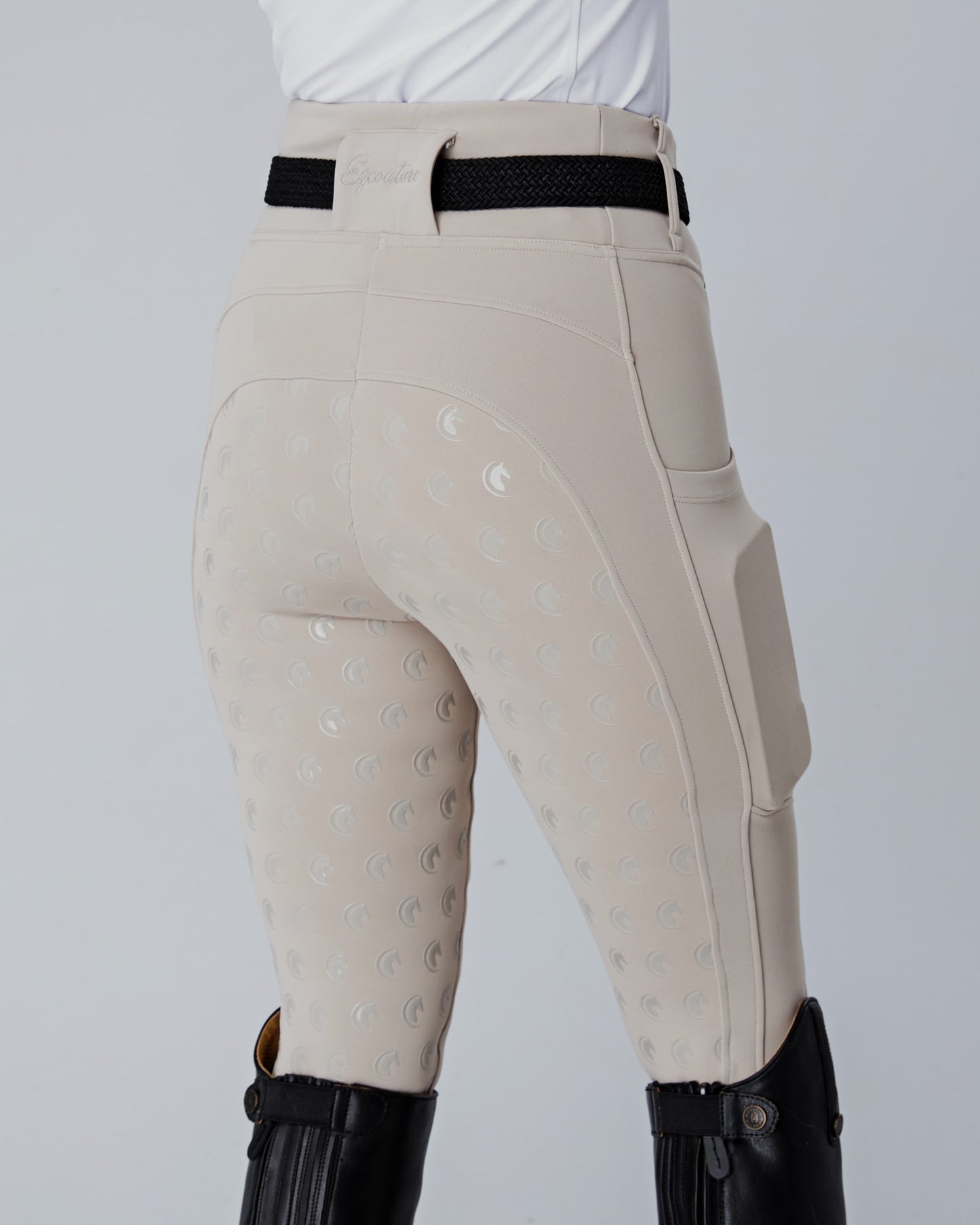 WINTER ALL-SEASON Competition Beige Riding Leggings / Tights with Phone Pockets - HUNTER BEIGE