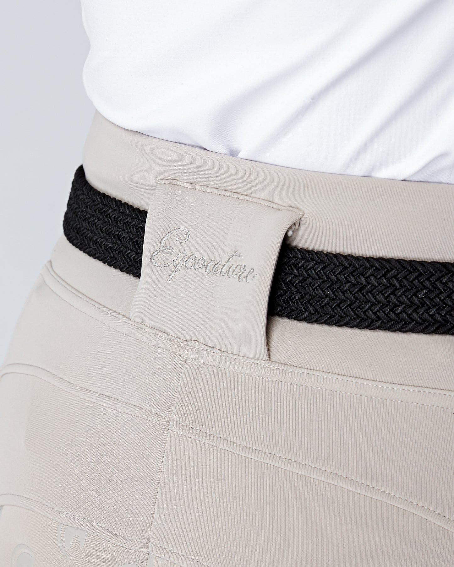 Elasticated Braided Stirrup Belt - BLACK