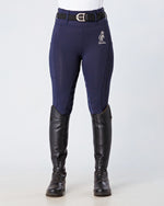 Load image into Gallery viewer, WINTER Thermal Navy Horse Riding Tights / Leggings with pockets  - WATER RESISTANT
