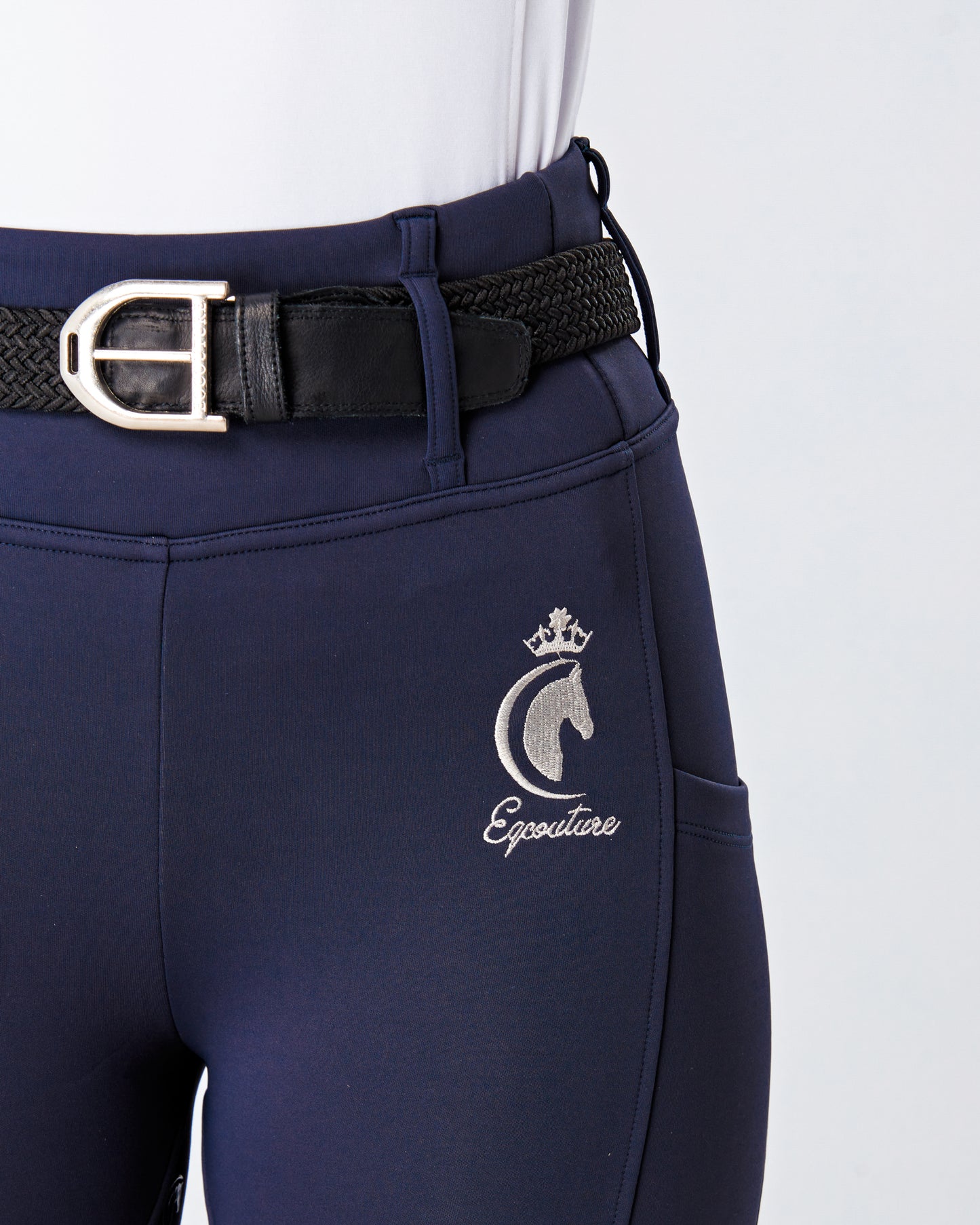 WINTER ALL-SEASON Navy Horse Riding Tights / Leggings with pockets - WATER RESISTANT