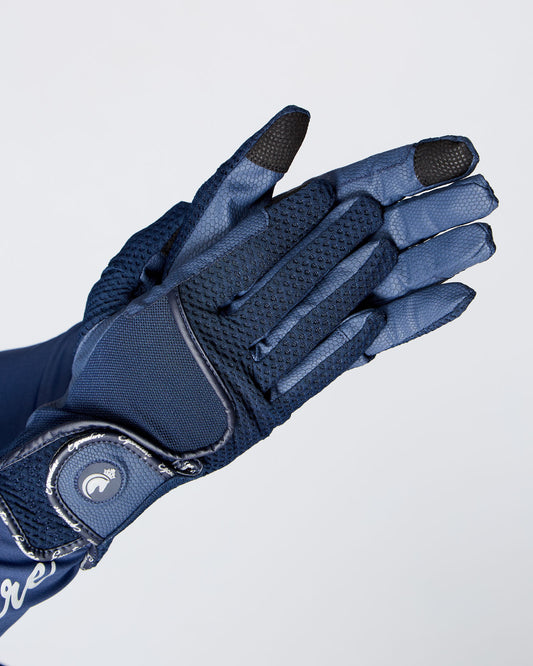 EQUESTRIAN HORSE RIDING GRIP GLOVES SLIM FIT - NAVY