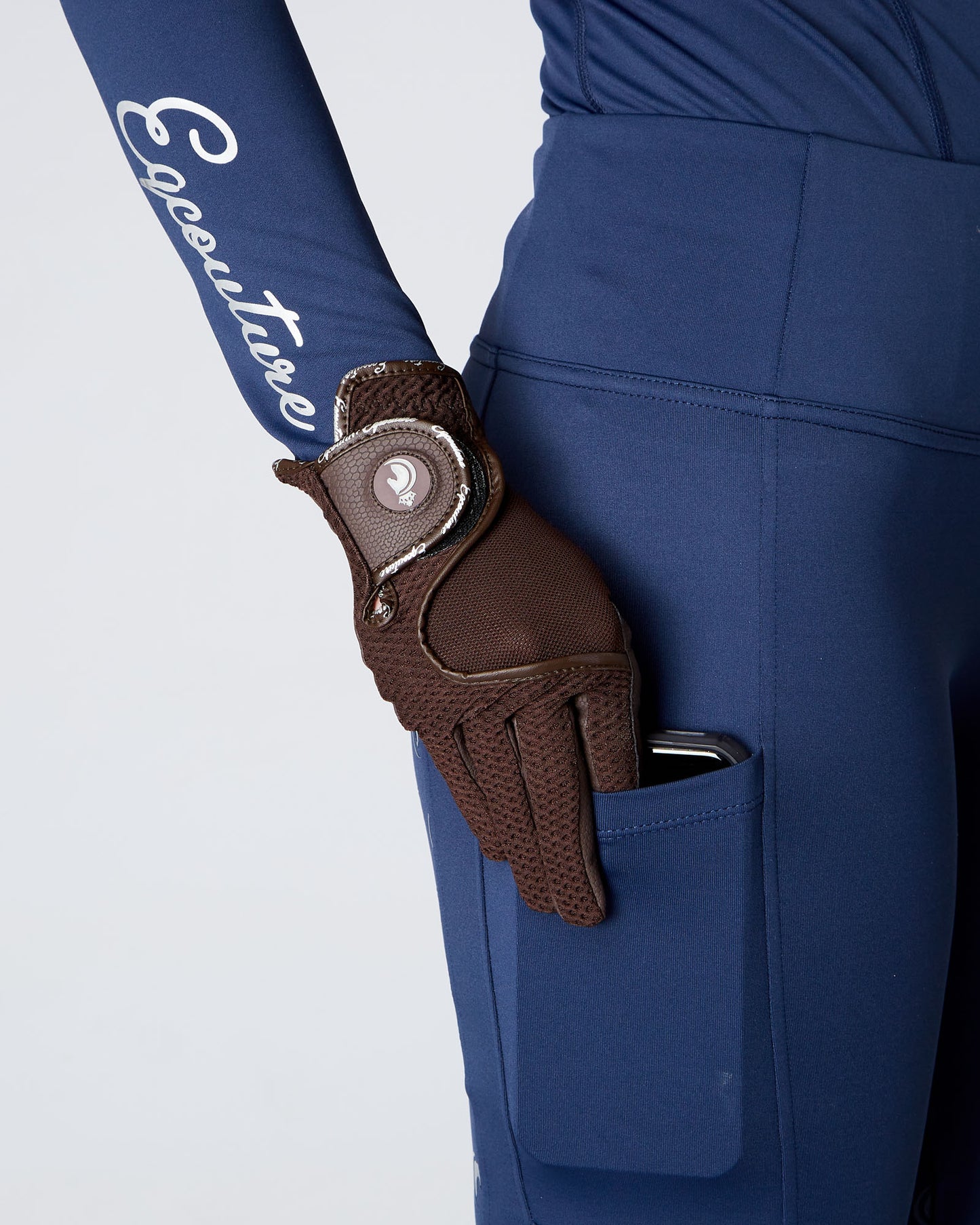 EQUESTRIAN HORSE RIDING GRIP GLOVES SLIM FIT - BROWN