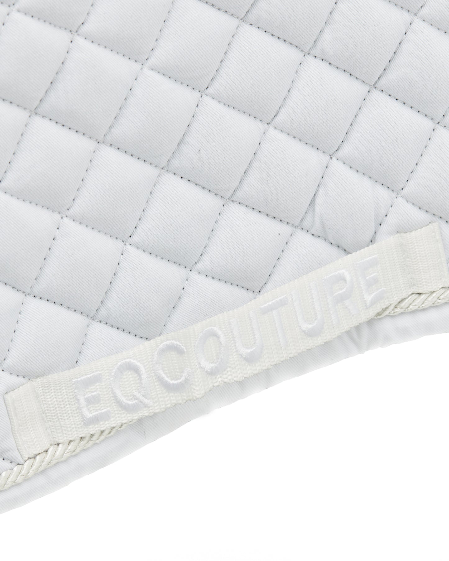 Equestrian white competition, cotton dressage saddle pad/numnahs
