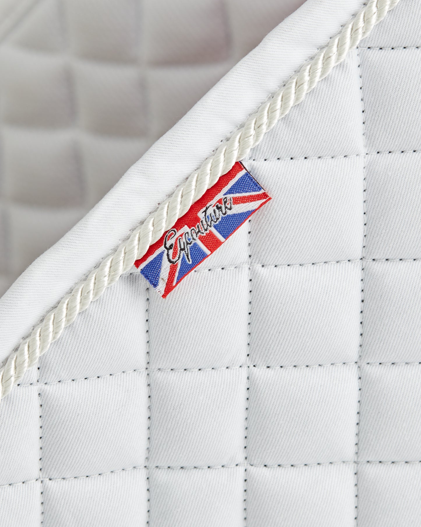 Equestrian white competition, cotton dressage saddle pad/numnahs